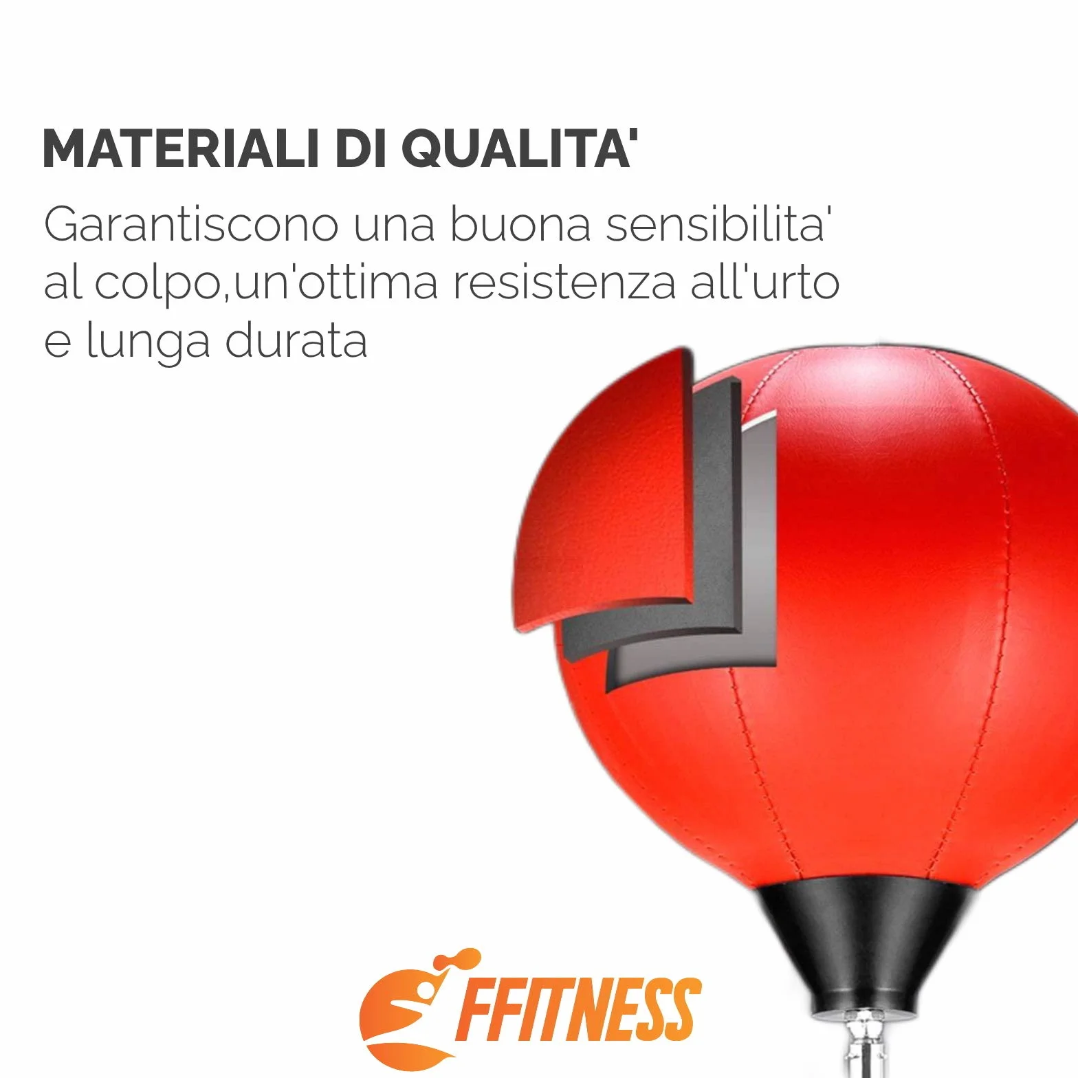 FFitness Punching Ball dla Młodzieży z Wypełnianą Podstawą i Regulowanym Drążkiem, Worek do Boksu Treningowego