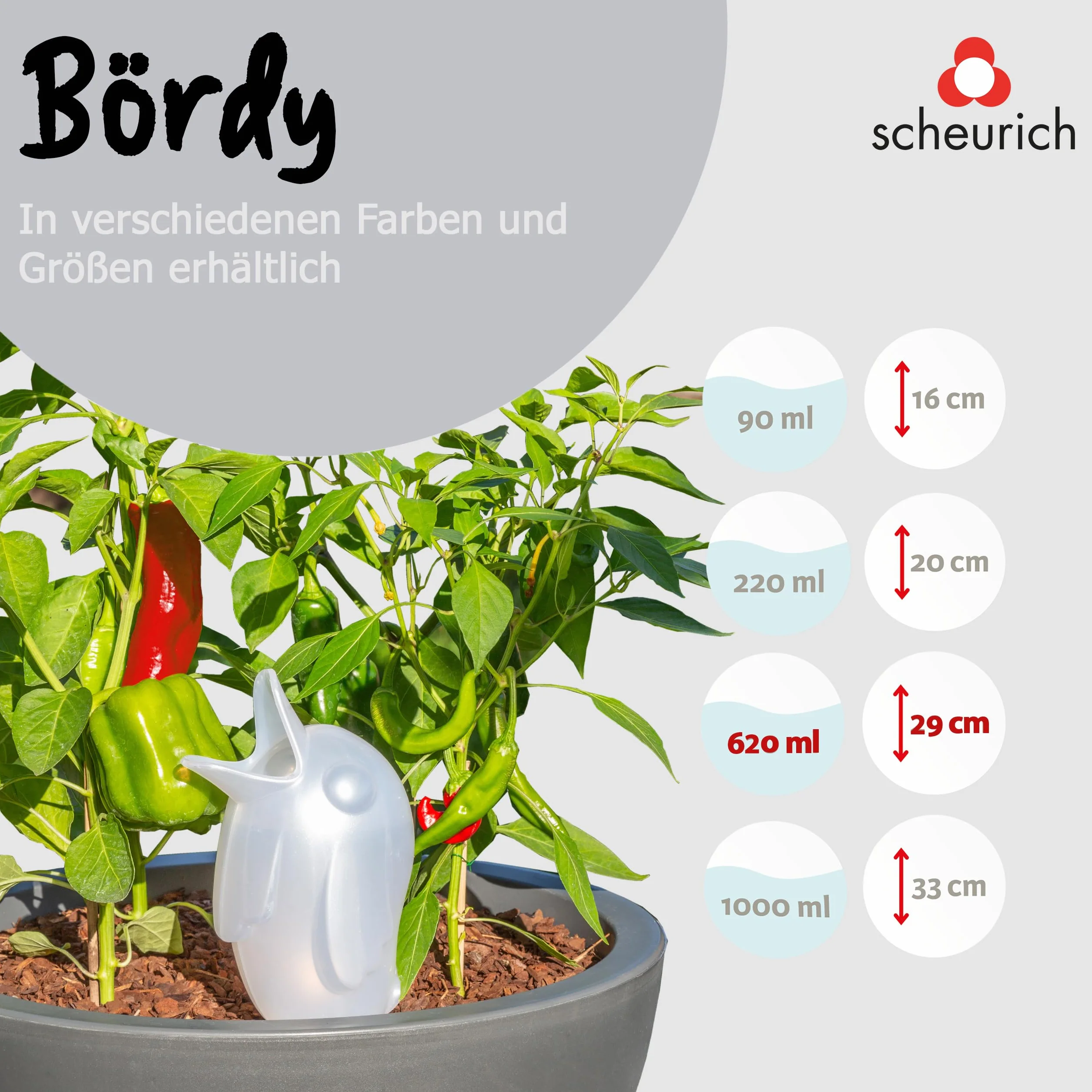 Scheurich 52888 0 XL 087/14 Bordy Dozownik Wody, 29 cm, 0.6 l, SzmaragDowy