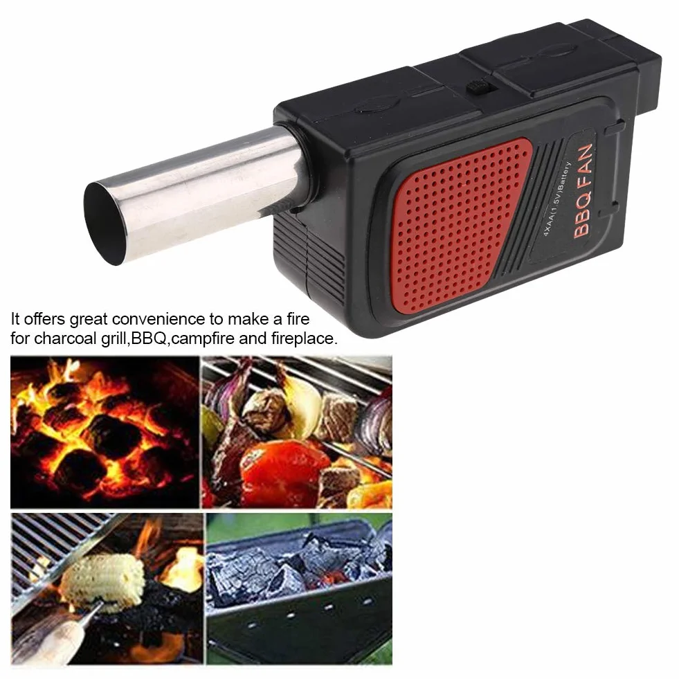 Przenośny elektryczny wentylator do grilla, dmuchawa powietrza na piknik na świeżym powietrzu, dmuchawa powietrza Bellows Tool na zewnątrz Camping Cook piknik grill