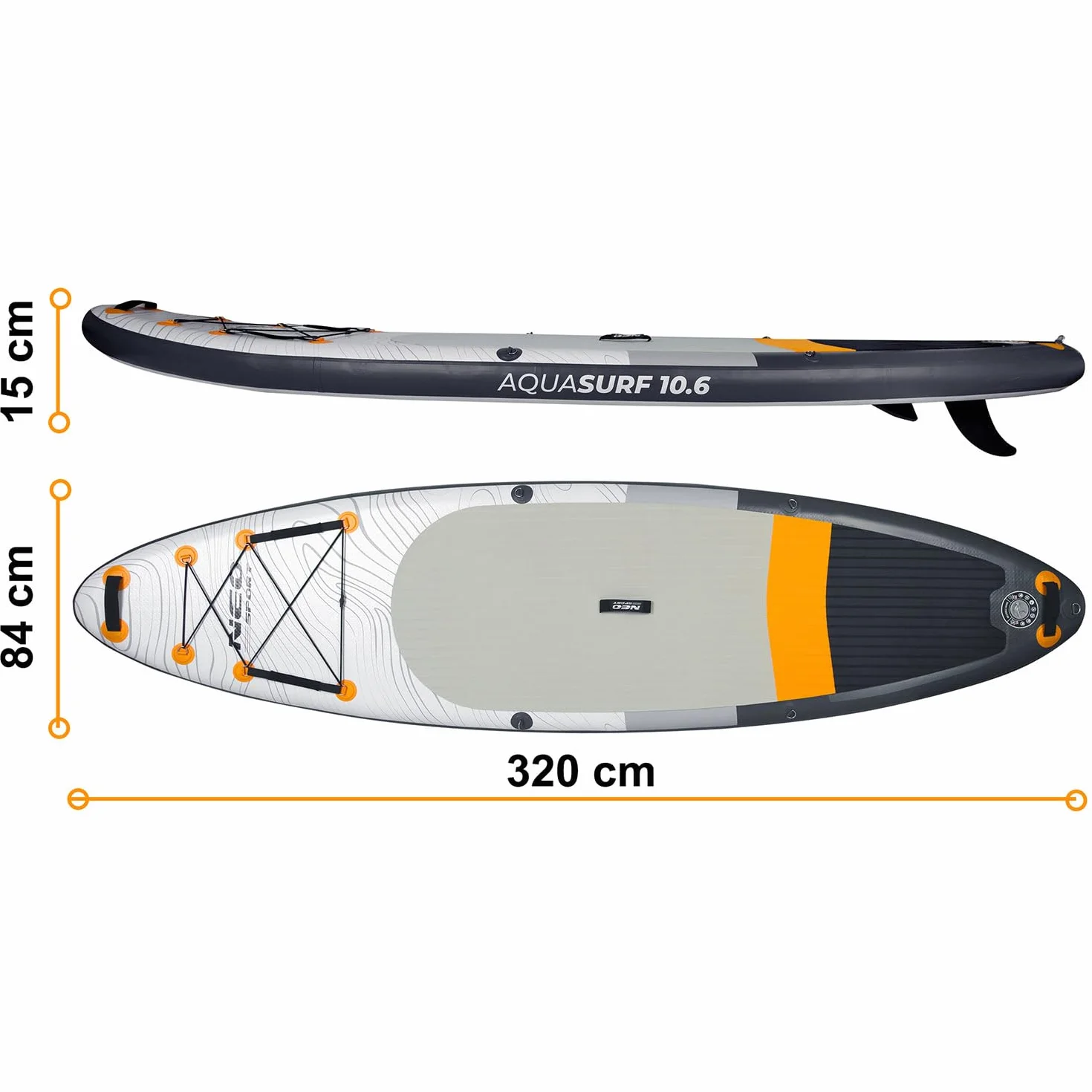 Neo-Sport Deska SUP Nadmuchiwana 320 x 84 x 15 cm z Pompką Ręczną Smyczą Plecakiem Siedziskiem
