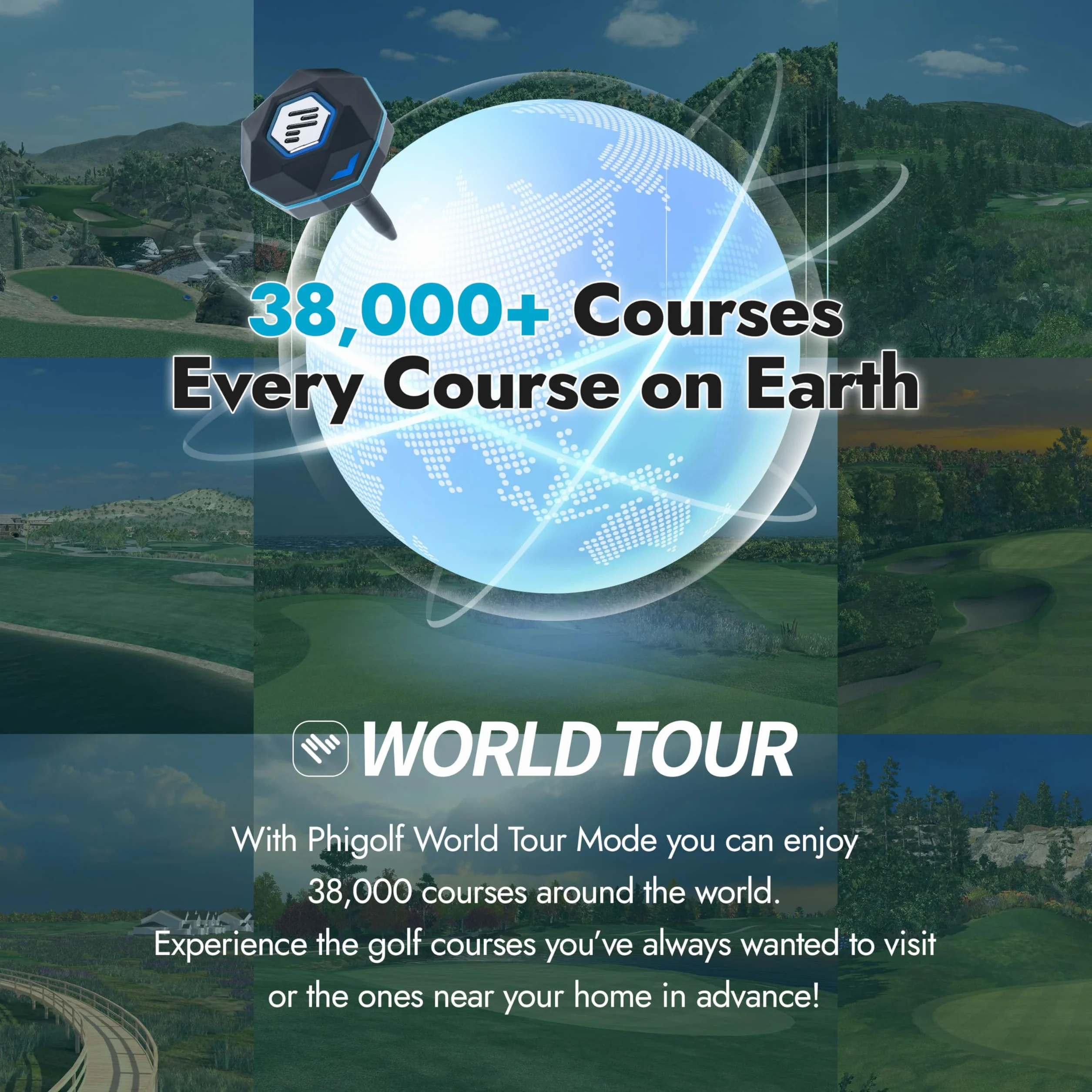 PHIGOLF Phigolf2 Symulator golfa z kijem huśtawkowym do użytku wewnątrz i na zewnątrz, trenażer huśtawek golfowych z ulepszonym czujnikiem ruchu i analizą huśtawek 3D, kompatybilna z aplikacją WGT/E6 Connect, współpracuje ze smartfonami