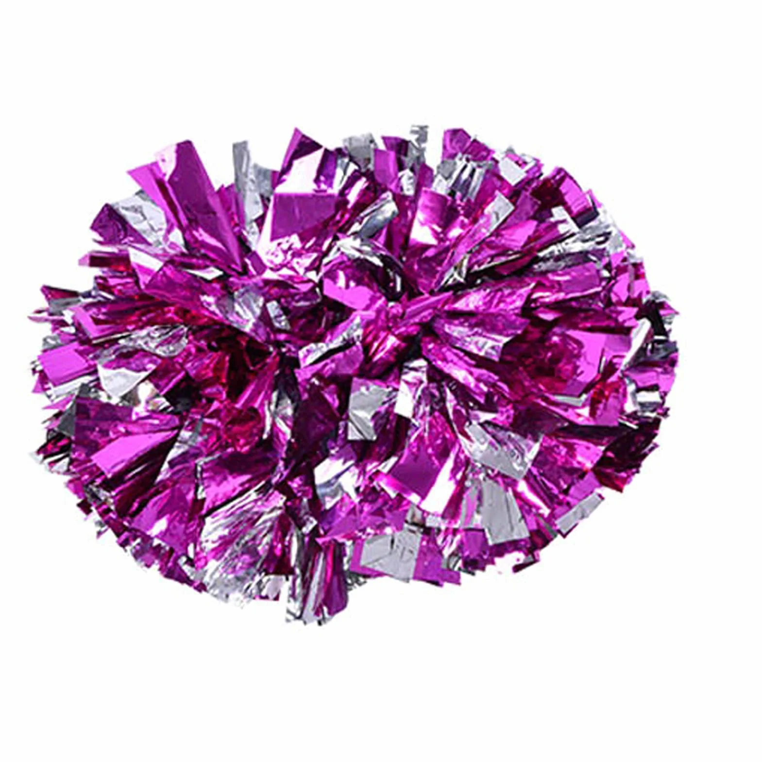 Pompony Cheerleaderek z Uchwytem Kwiat Na Rękę Różowy Srebrny