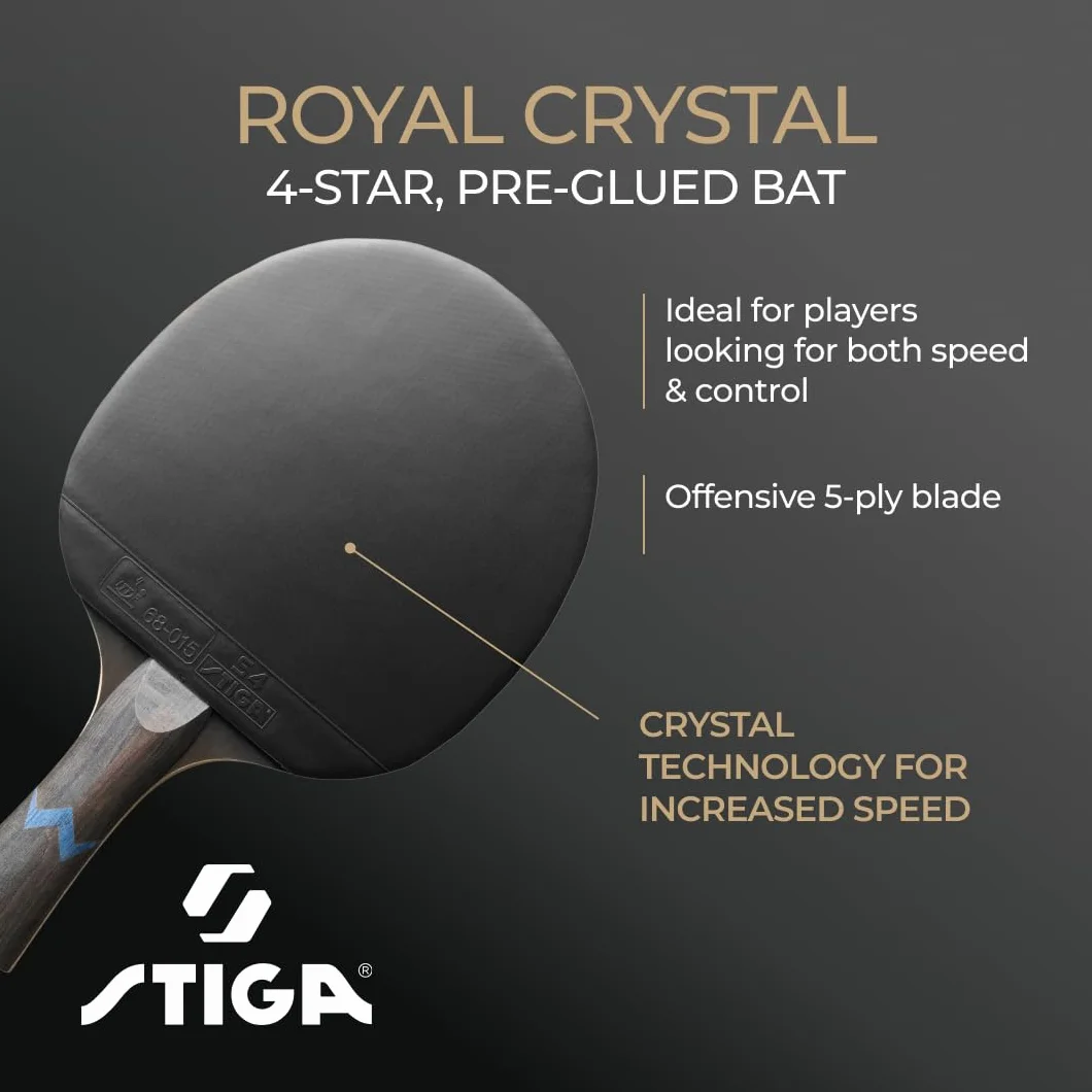 Stiga Uniseks Royal Four Star 1214-2818-01 Rakietka do Tenisa Stołowego, Czerwony/Czarny