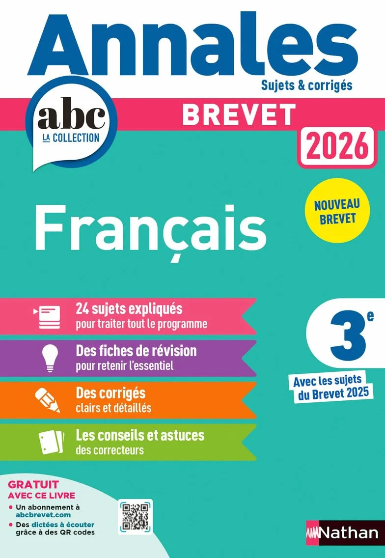 Annales ABC du Brevet 2026 - Français 3e - Sujets et corrigés + fiches de révisions