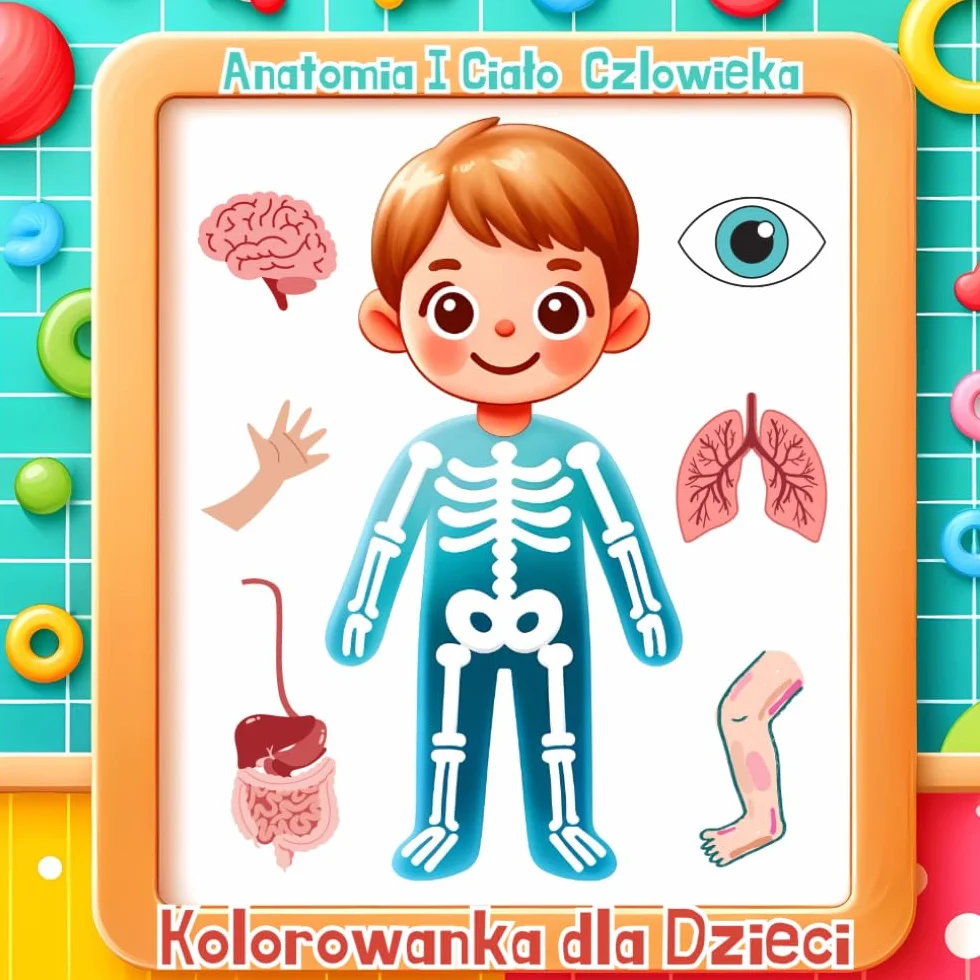 Anatomia i Ciało Człowieka: Kolorowanka edukacyjna dla dzieci od 4 do 8 lat Zabawa i nauka anatomii człowieka zewnętrzne i wewnętrzne części ciała, ... ilustrowana książka edukacyjna dla dzieci.
