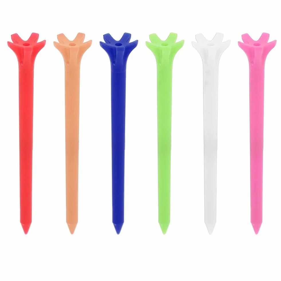 Keenso Kolory koszulki golfowe, 50 szt. 70 mm plastikowe koszulki golfowe trwałe koszulki golfowe z pięcioma pazurami Prong do treningu sportowego