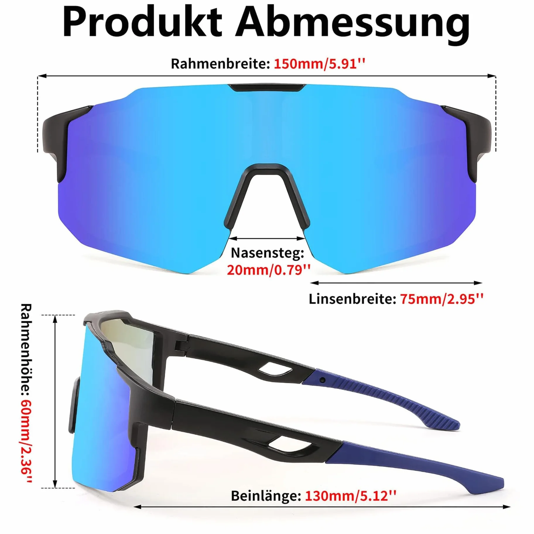 FEISEDY Sportowe okulary przeciwsłoneczne dla mężczyzn i kobiet, okulary rowerowe, lustrzane, do jazdy na rowerze górskim, kolarstwa, biegania, enduro z ochroną UV400, B2388