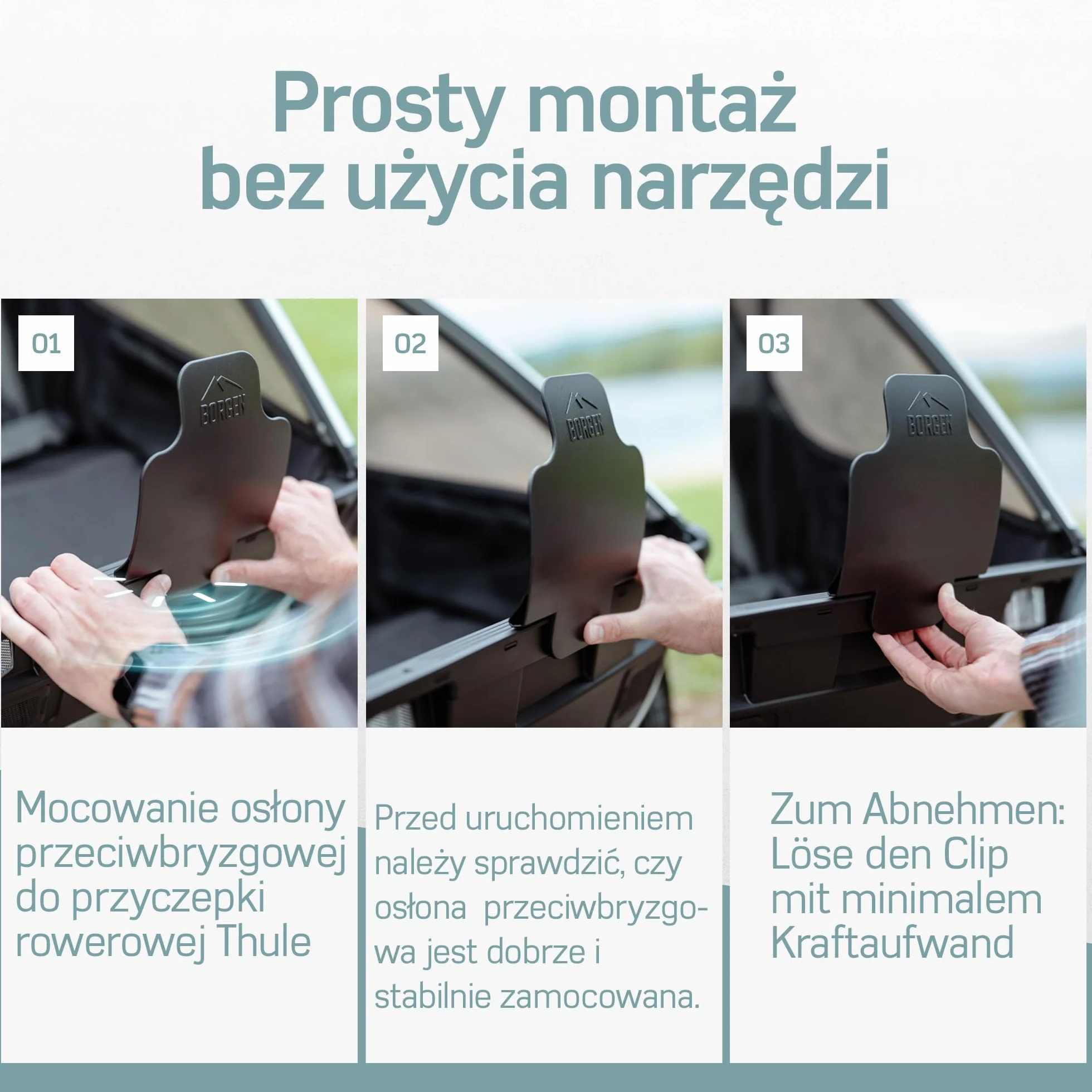Osłona przeciwbryzgowa Borgen do przyczepki rowerowej Thule Chariot - ochrona przed kamieniami, wodą i brudem - pasuje do Thule Chariot 2017-2023 Sport, Cross, Cab, Lite
