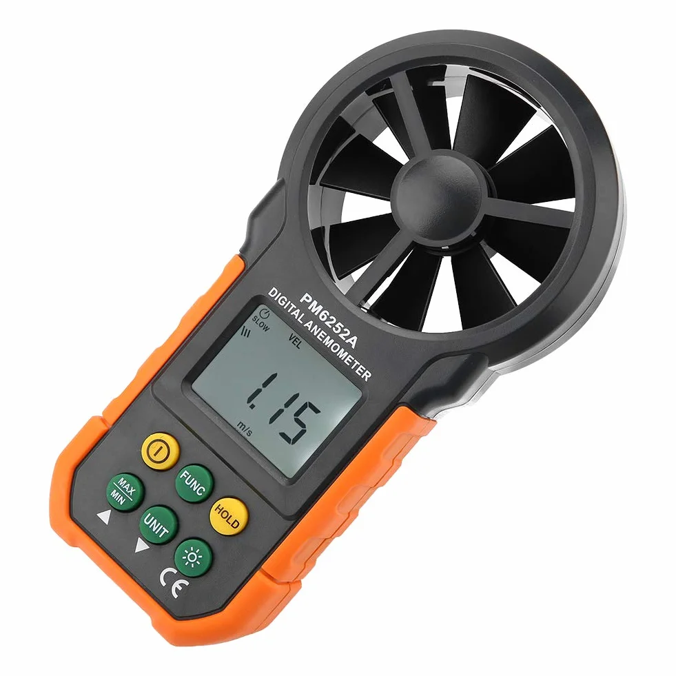 Przepływomierz Szczytowy, Anemometr Deosdum Peakmeter Pm6252A Cyfrowy Miernik Prędkości Wiatru Anemometr do Pomiaru Objętości Powietrza Przenośna Elektrownia