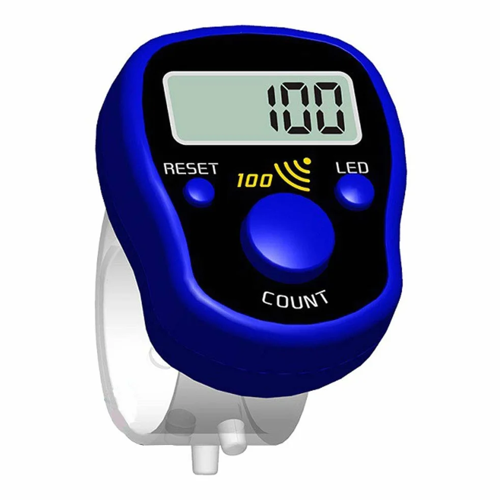 Random Color Finger Counter Digital LED Electronic Handheld Tally Counter Clicker Finger Ring Golf Digit Stitch Marker
