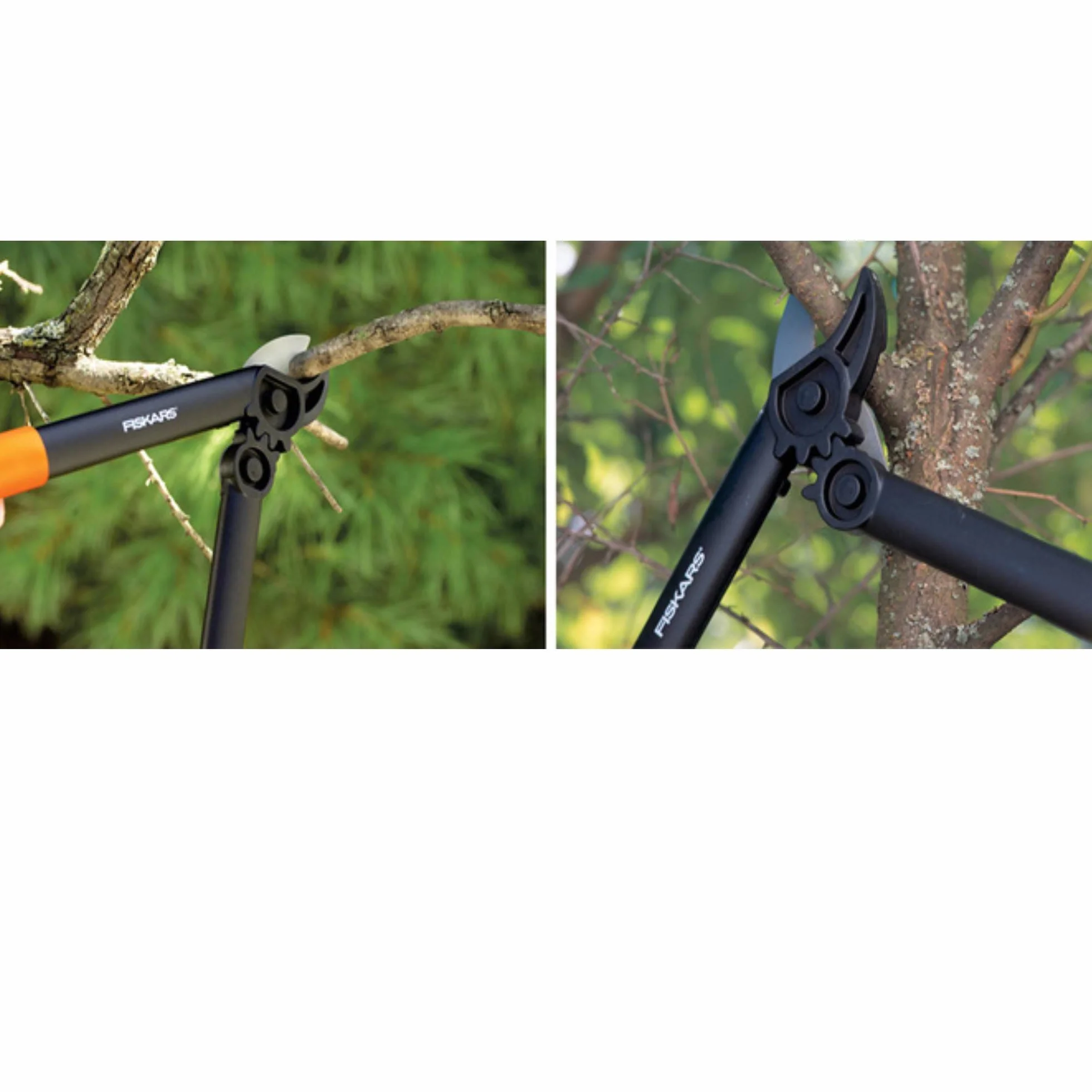 Fiskars PowerGear Sekator kowadełkowy do suchych i twardych gałęzi, Powłoka nieprzywierająca, Hartowana stal, Długość: 39 cm, czarny/ pomarańczowy, L31, 1000581