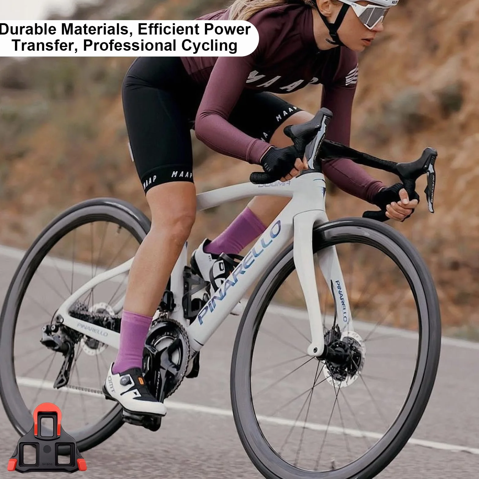 SPD Cleats do butów rowerowych kompatybilne z Shimano SPD SL, zestaw antypoślizgowy czerwony