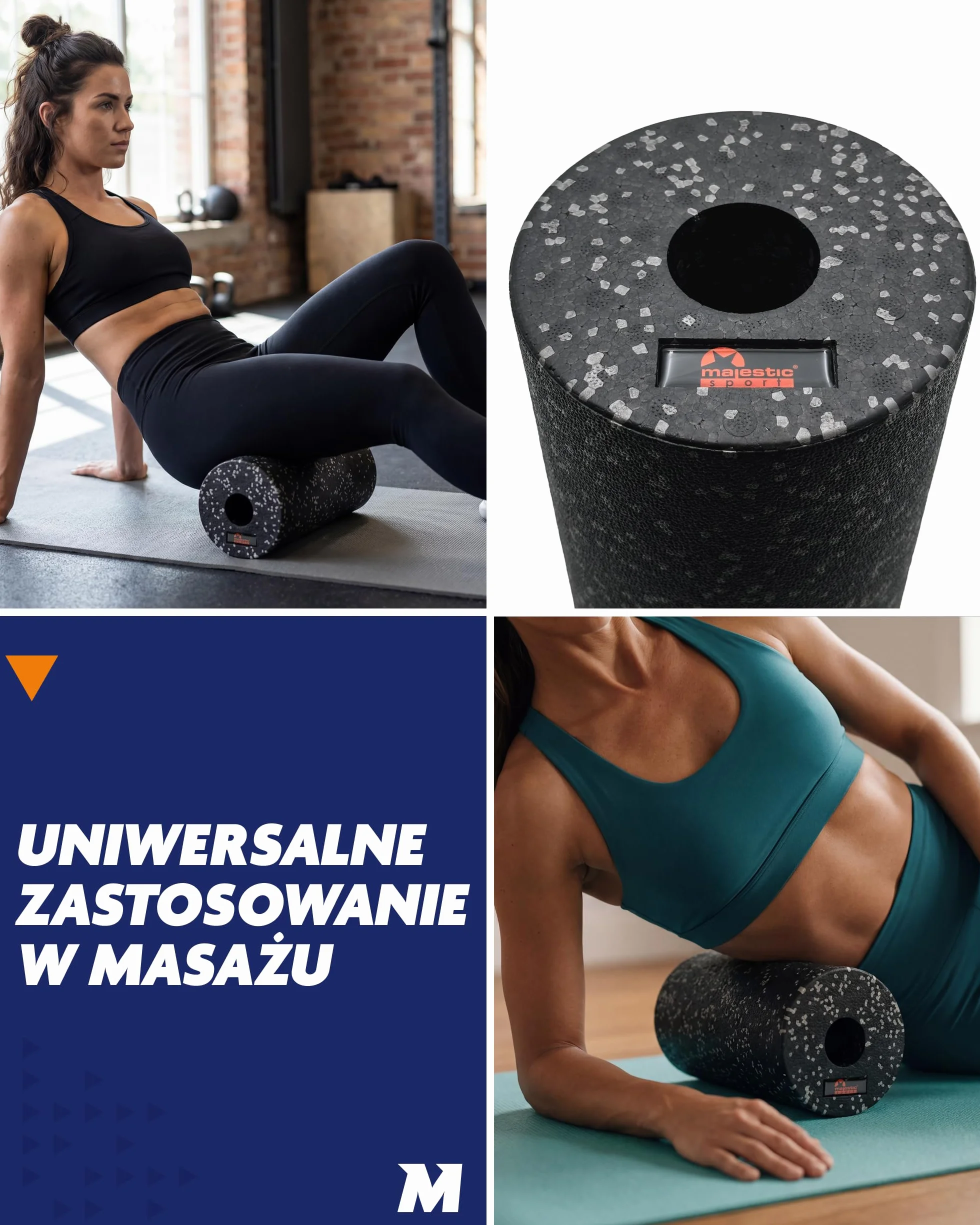 Duży wałek do masażu z pianki EPP 29,5 x 15 cm średni stopień twardości