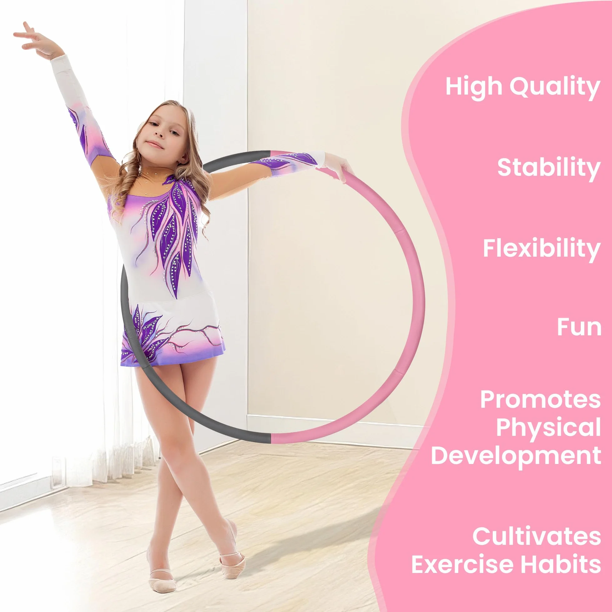 Fentar Hula Hop 6-częściowa Średnica 64 cm Fitness Z Falą Masaż Gimnastyka Taniec