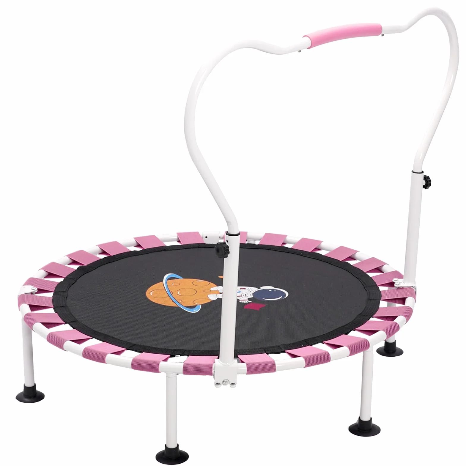 Trampolina dla dzieci 101 cm składana z odbijaniem bungee regulowanym uchwytem piankowym