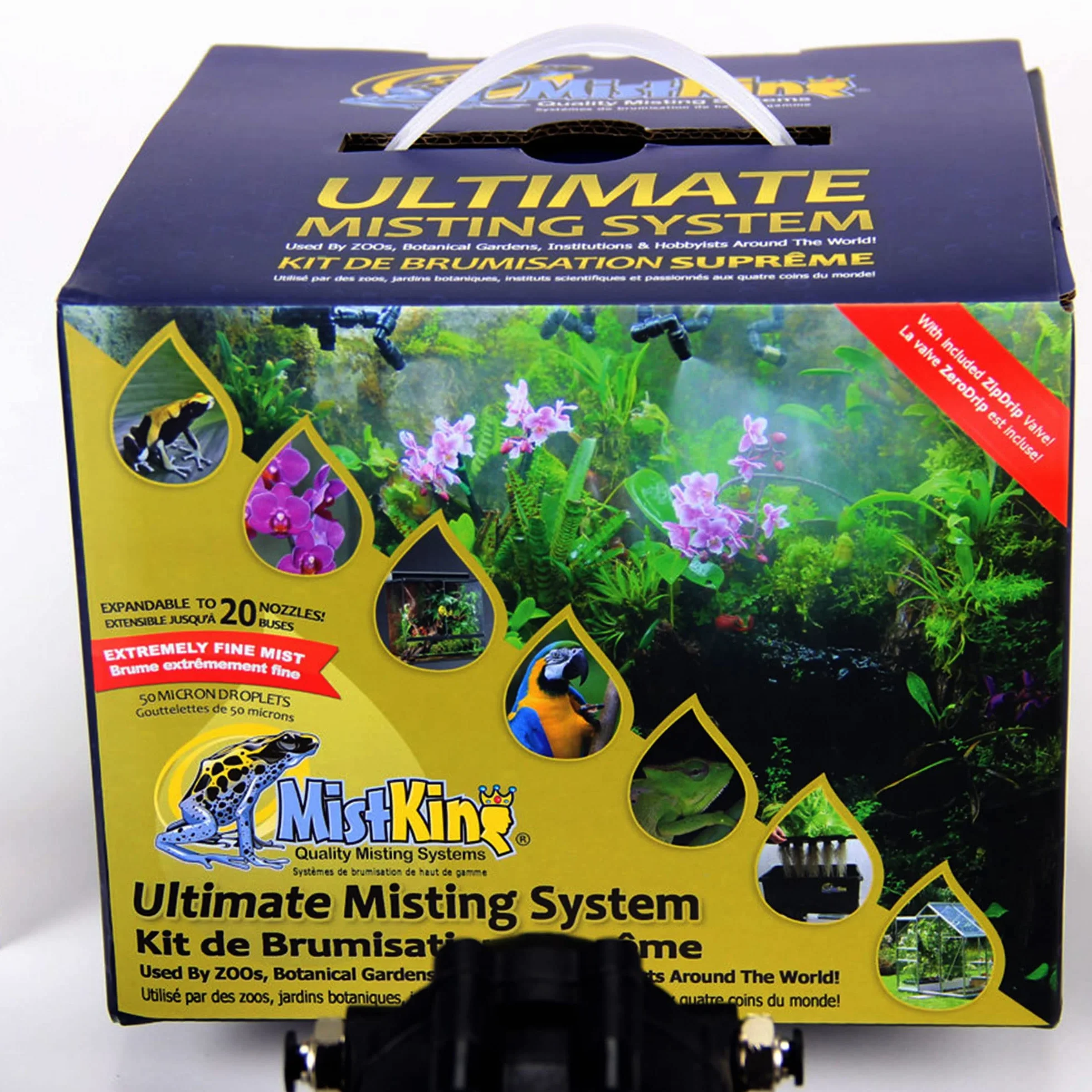 MistKing – Ultimate Misting System, 5. generacji, używany przez ogrody zoologiczne, instytucje i hobbystów, możliwość rozszerzenia do 20 dysz, bardzo drobna mgiełka | kropelki 50 mikronów | ulepszony