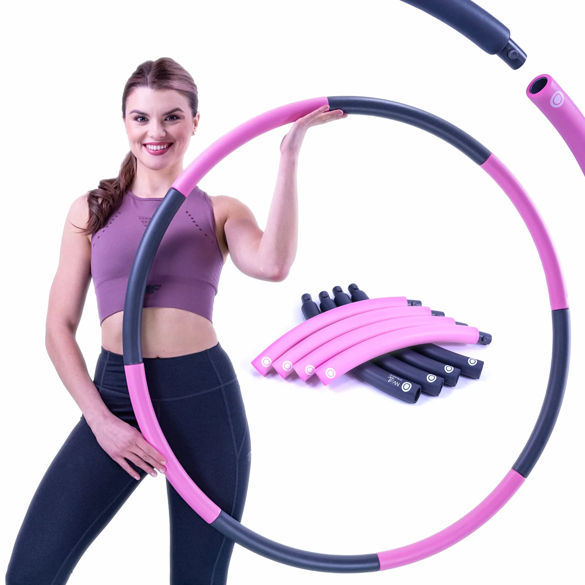HoolaHoop Obręcz 1,2 kg - Miękka Pianka - Hula Hop dla Dorosłych do Odchudzania - od Początkujących do Zaawansowanych - 7 Części