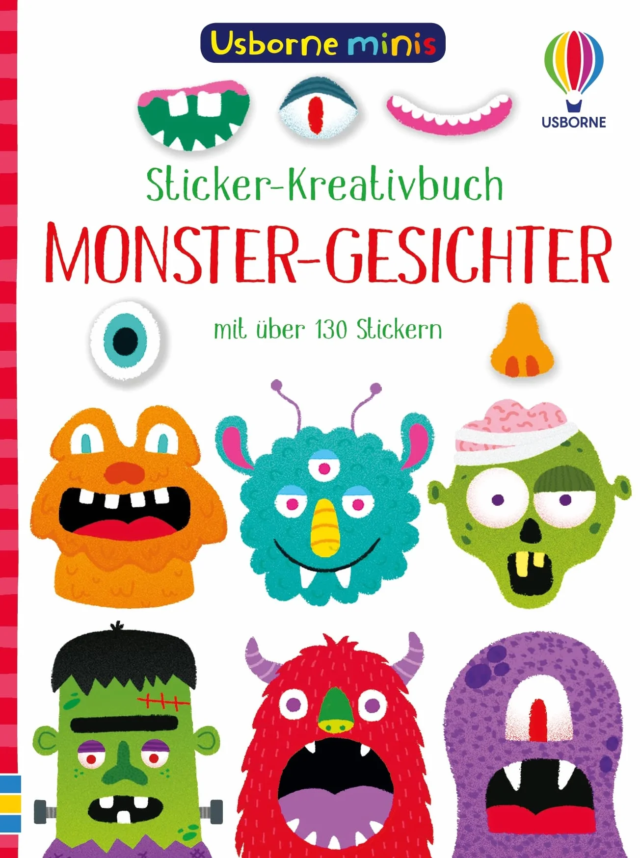 Usborne Minis - Sticker-Kreativbuch: Monster-Gesichter: Mini-Stickerbuch mit über 130 Stickern – ab 5 Jahren