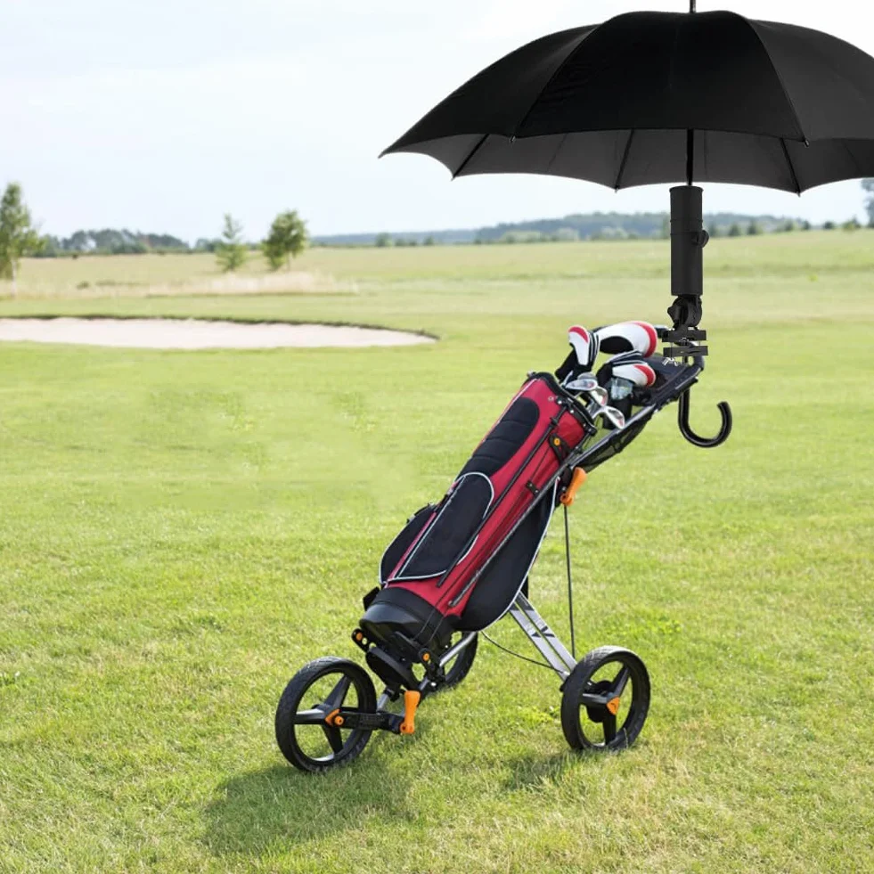 Wózek Golfowy Uchwyt Na Parasol, Uniwersalny Uchwyt Na Parasol Golfowy Z Regulowaną Podstawą I Kątem Golf Push Cart Stojak Na Parasole Stabilny Solidny Uchwyt Do Mobilności Skuter Wózek Inwalidzki Krz