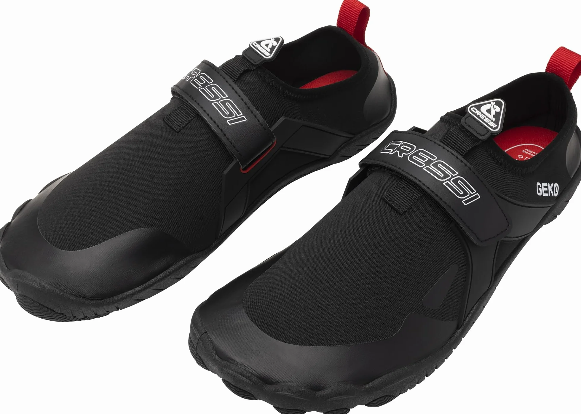 CRESSI Buty Geko Black/Red 43 - Unisex Rock Shoe Idealne do wciągających wrażeń w środowisku wodnym z bezpośrednim połączeniem z dnem morskim, czarne/czerwone, 43