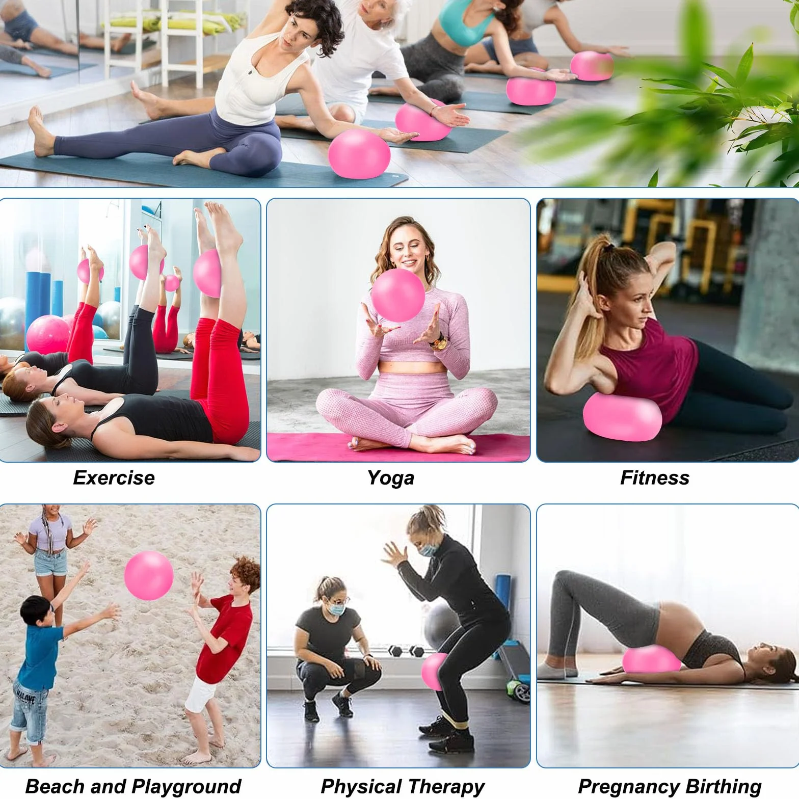 Mała piłka gimnastyczna, mała piłka do pilatesu, 20 cm, miękka piłka do fitnessu, piłka do siedzenia, miękka piłka do jogi do treningu brzucha i ramion, balansu, sportu, antypoślizgowa, super