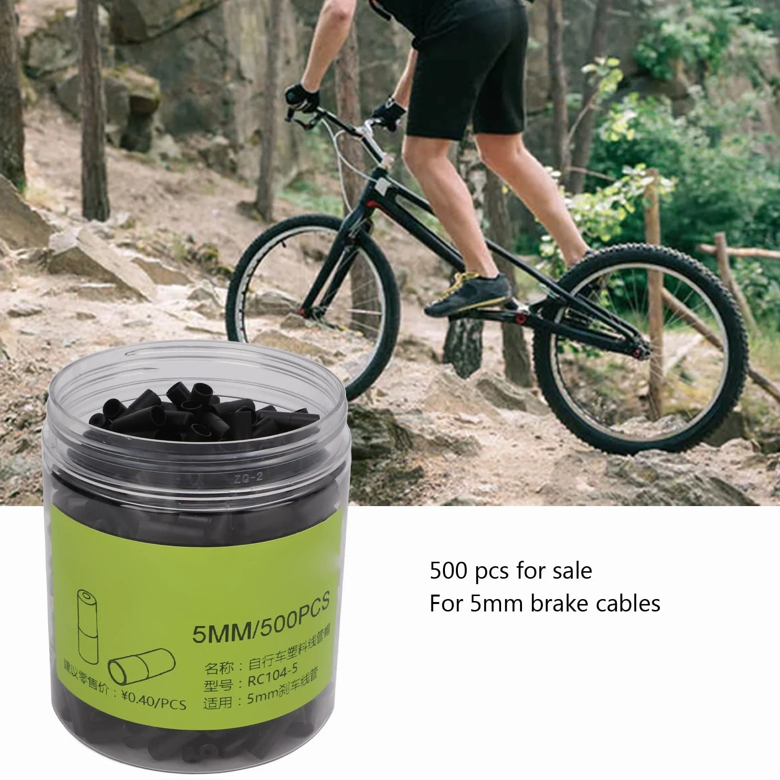 Zaślepki Obudowy Kabla Hamulca Rowerowego 500 Szt. Plastikowe 5 Mm