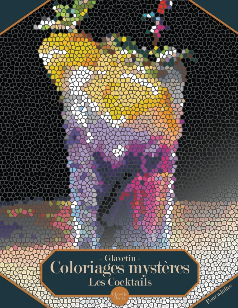 Glavetin - Coloriages mystères - Les Cocktails: Livre de coloriage par numéro pour adultes dans un style de mosaïque