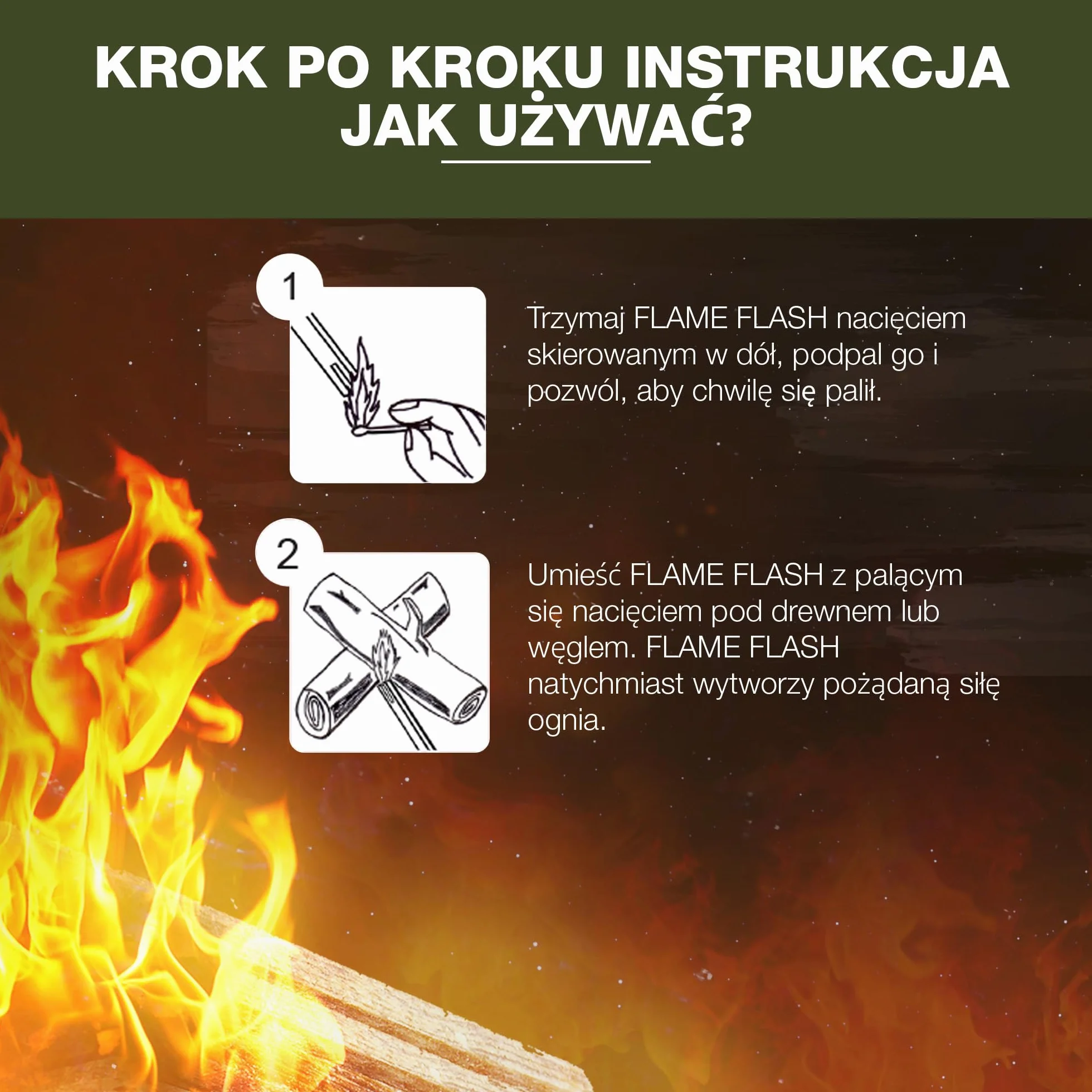 SWISSINNO Naturalne podpałki Flame Flash | Ekologiczne rozpałki do kominków, grilli i ognisk | 500 g