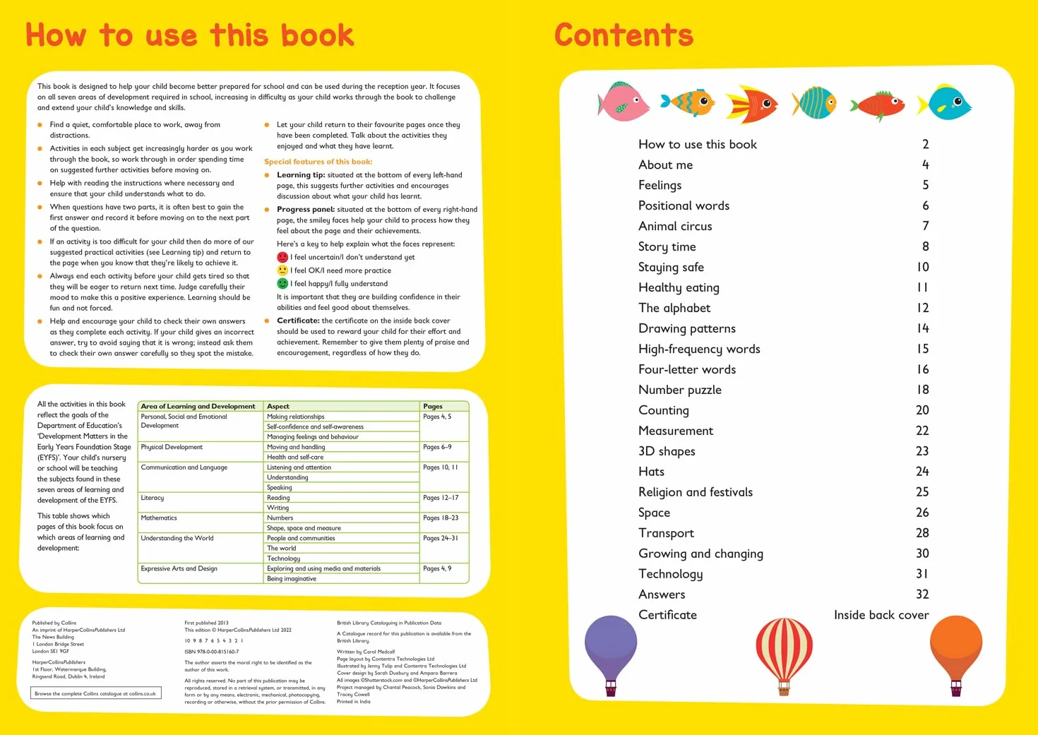 Starting School Workbook Ages 3-5: Ideal for home learning