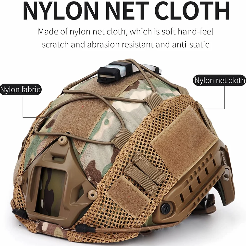 Pokrowiec na hełm taktyczny Airsoft, kamuflaż wojskowy nylonowy hełm, osłona przeciwpyłowa na kask do kasku FAST MH/PJ/BJ (bez kasku),Black