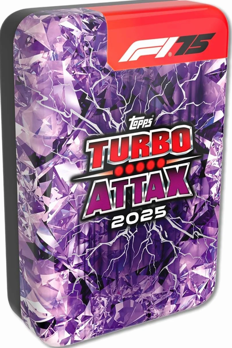 Topps Turbo Attax Formula 1 2025 Mega Tin 66 kart LE Lightning Lids