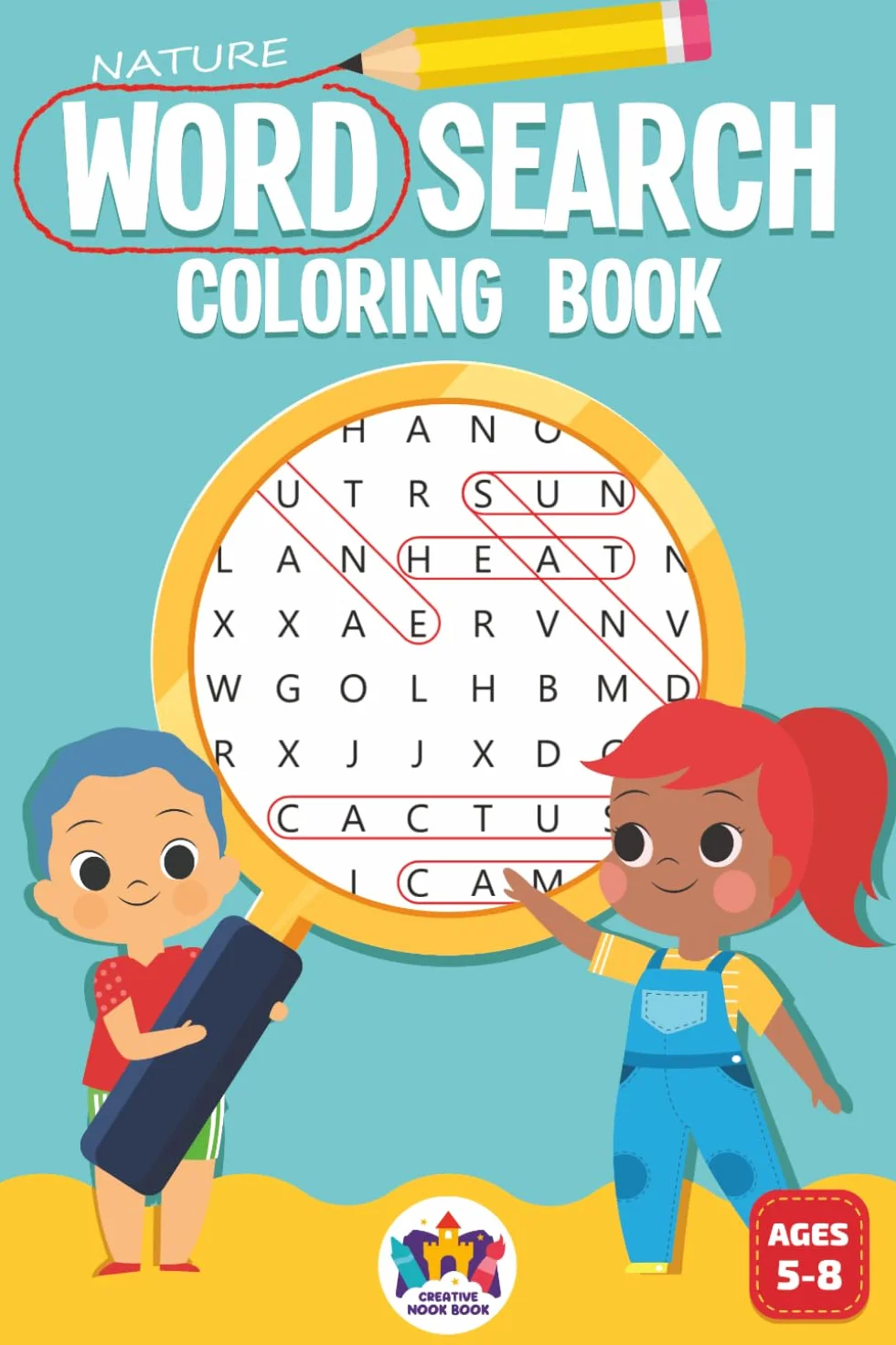 Word Search and Coloring Book- Nature Around Me, for kids 5-8.: Travel Size. Fun and Educational Word Searches, Spelling Skills, Puzzle, Word Discovery and Coloring Pages for boys and girls