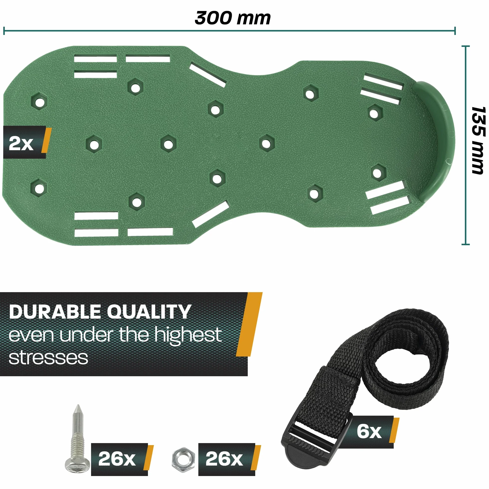 Hinrichs Buty do paznokci – 2 x podeszwa z gwoździami o wymiarach 30 x 13,3 cm i kolcami 25 mm – buty z regulacją rozmiaru do wentylacji trawnika – buty do napowietrzania trawnika – buty do