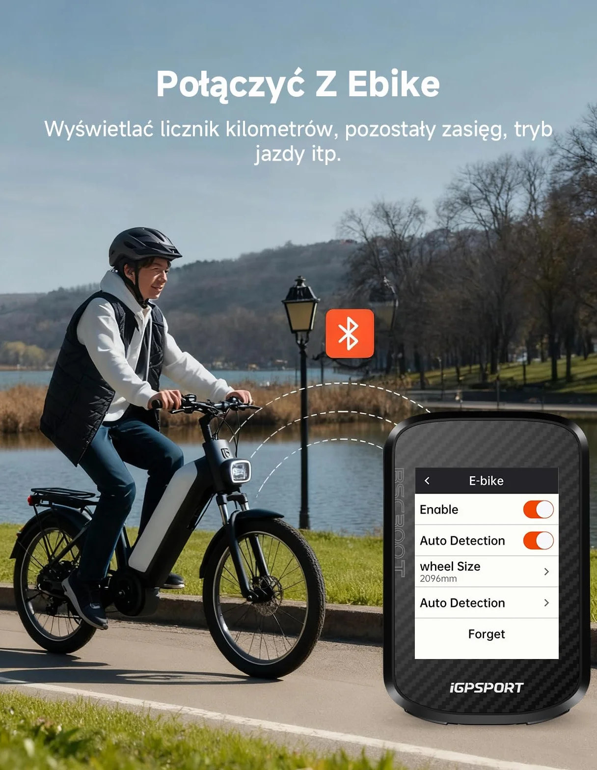 iGPSPORT BSC300T Licznik Rowerowy GPS, Kolorowy Ekran Dotykowy 2,4 Cala, Funkcja Nawigacji Map, Funkcja Treningowa, Obsługa 130 Danych, Kompatybilny z Rowerami Elektrycznymi,BSC300T Zestaw