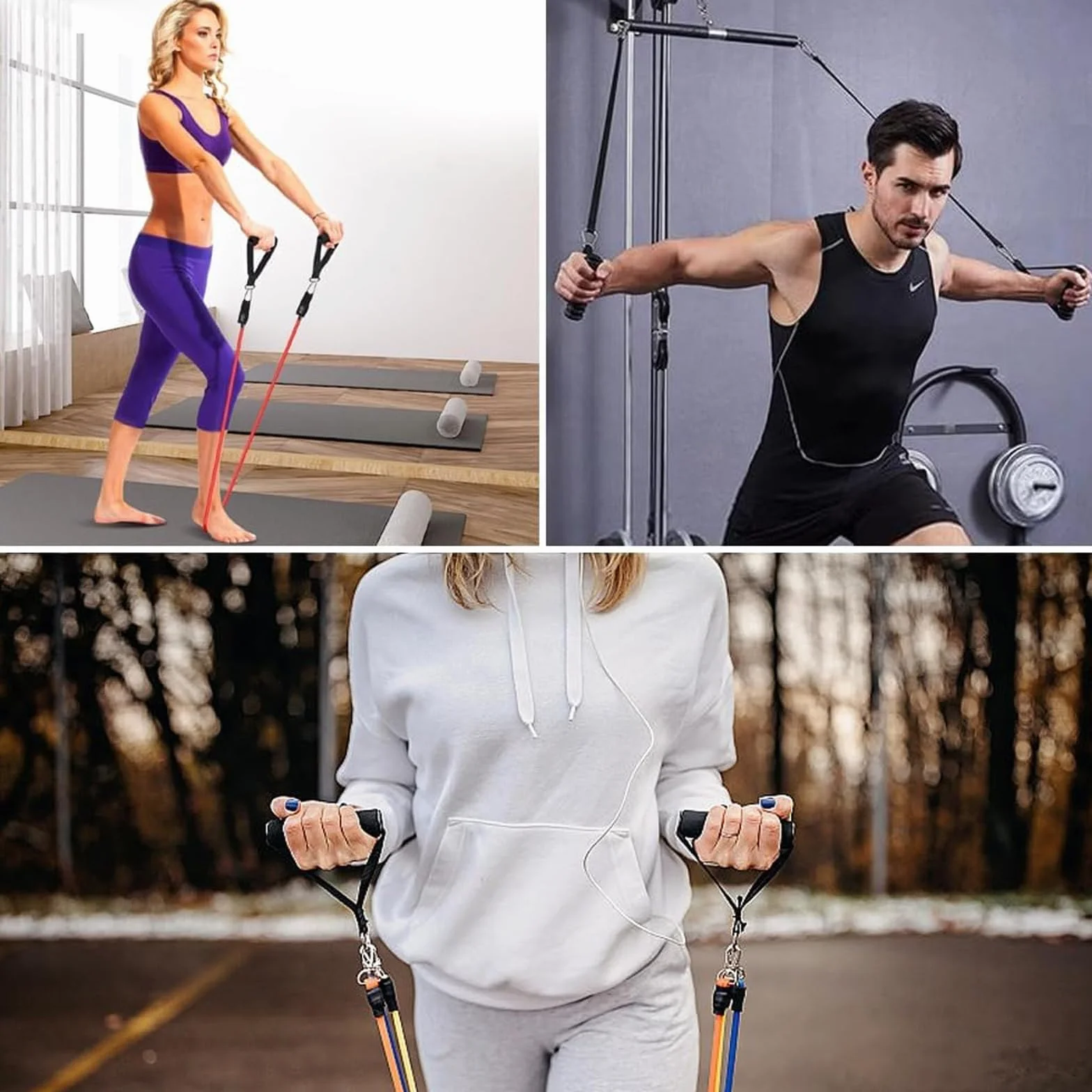 Uchwyt jednoręczny do taśm fitness 2 sztuki czarny