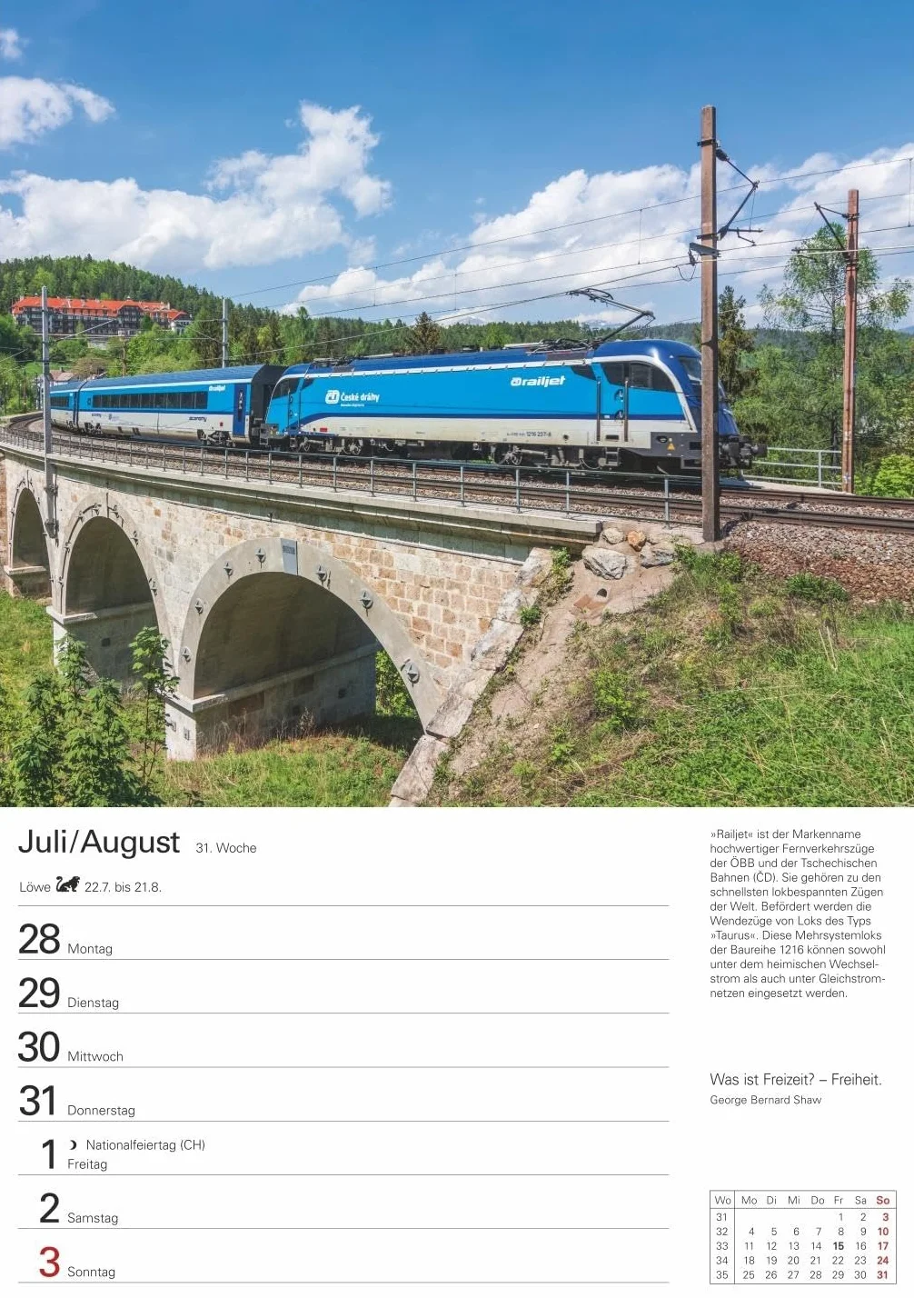 Eisenbahnen Wochenplaner 2025 - 53 Blatt mit Zitaten und Wochenchronik: Besonderer Wandplaner mit 53 fantastischen Fotos von historischen Eisenbahnen. Hochwertiger Foto-Kalender 2025. 25 x 35,5 cm