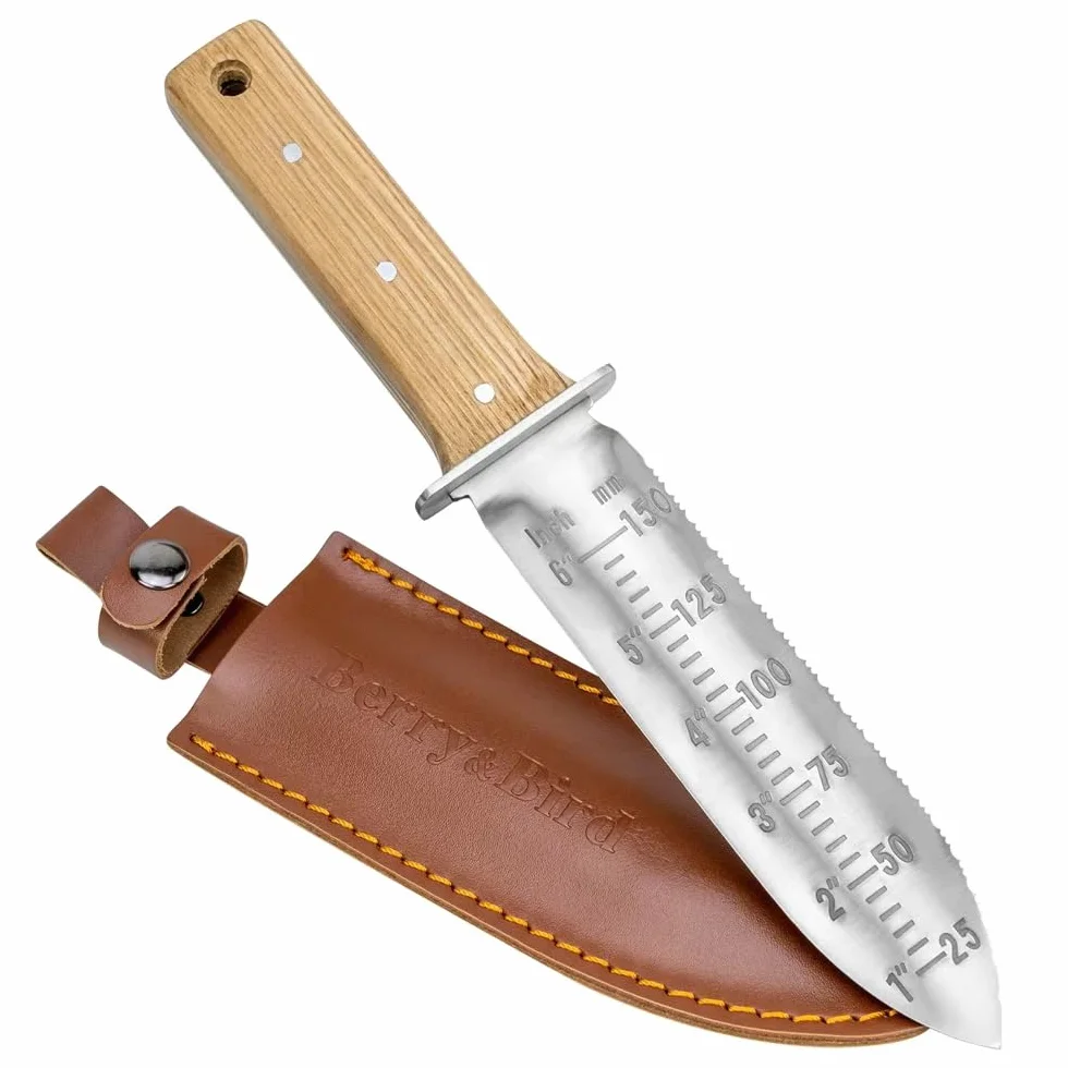 Berry&Bird Hori-Hori Gartenmesser, Boden Schaufel Barebones 177.8mm gezackte Klinge Pruner zu entfernen Unkraut Wurzeln Gartenarbeit Digging Tool