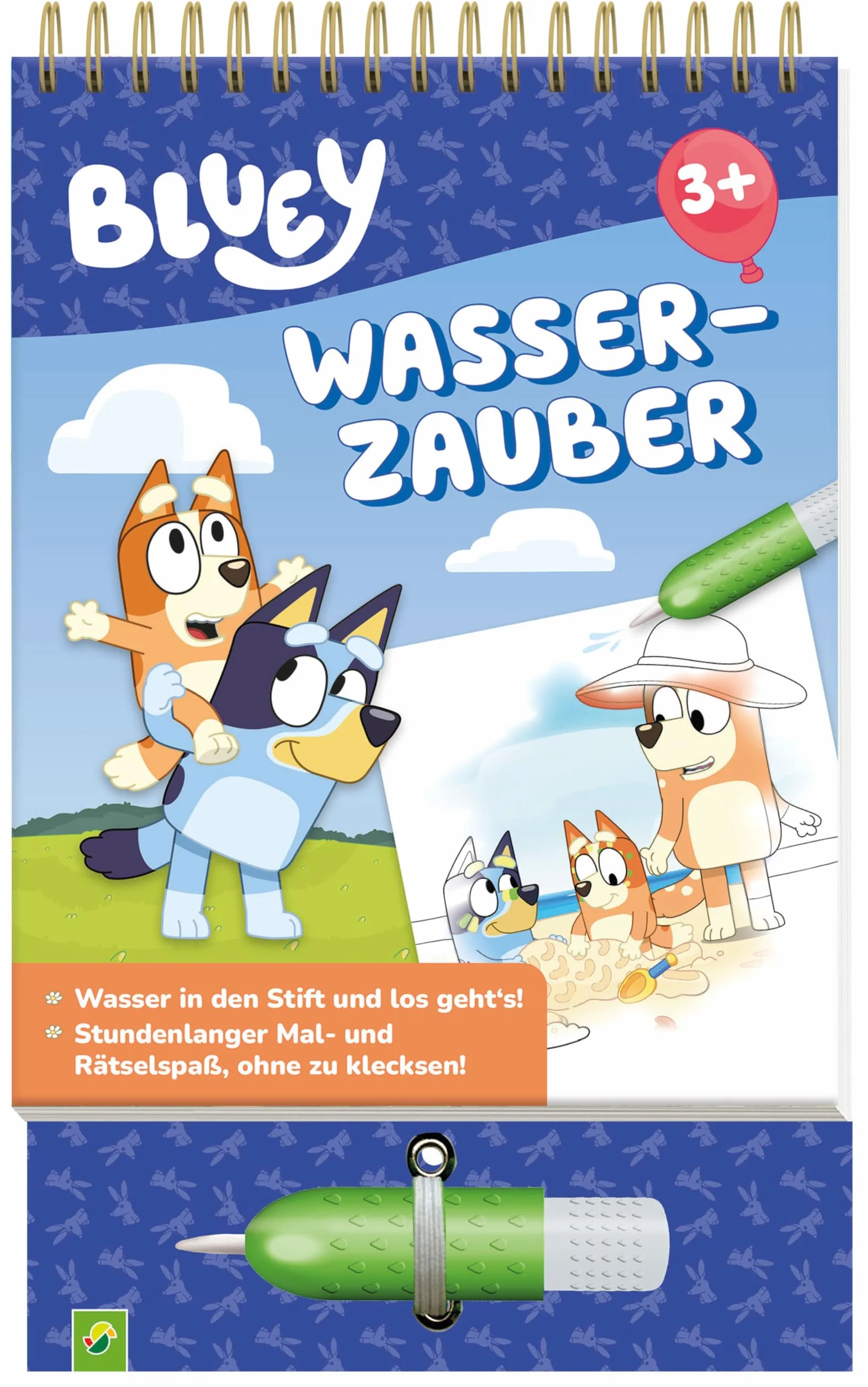 Bluey Malbuch Wasserzauber: Wassermalbuch ab 3 Jahren: Mal- & Rätselbuch mit Wassertankstift I Geschenk für Mädchen und Jungen