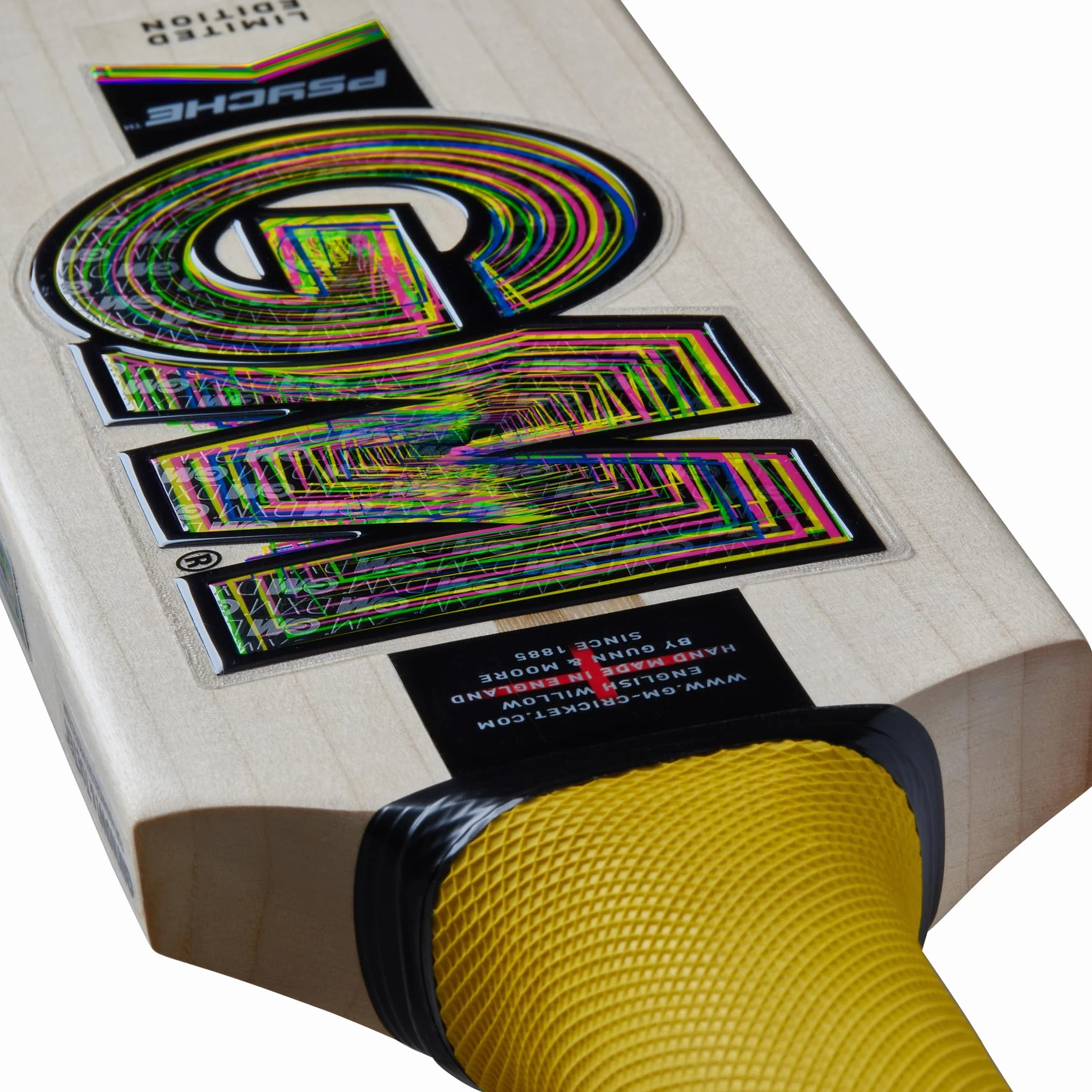 Gunn & Moore GM Cricket Bat Psyche 404 sezonowana bielona wierzba angielska klasy 3 DXM ToeTek