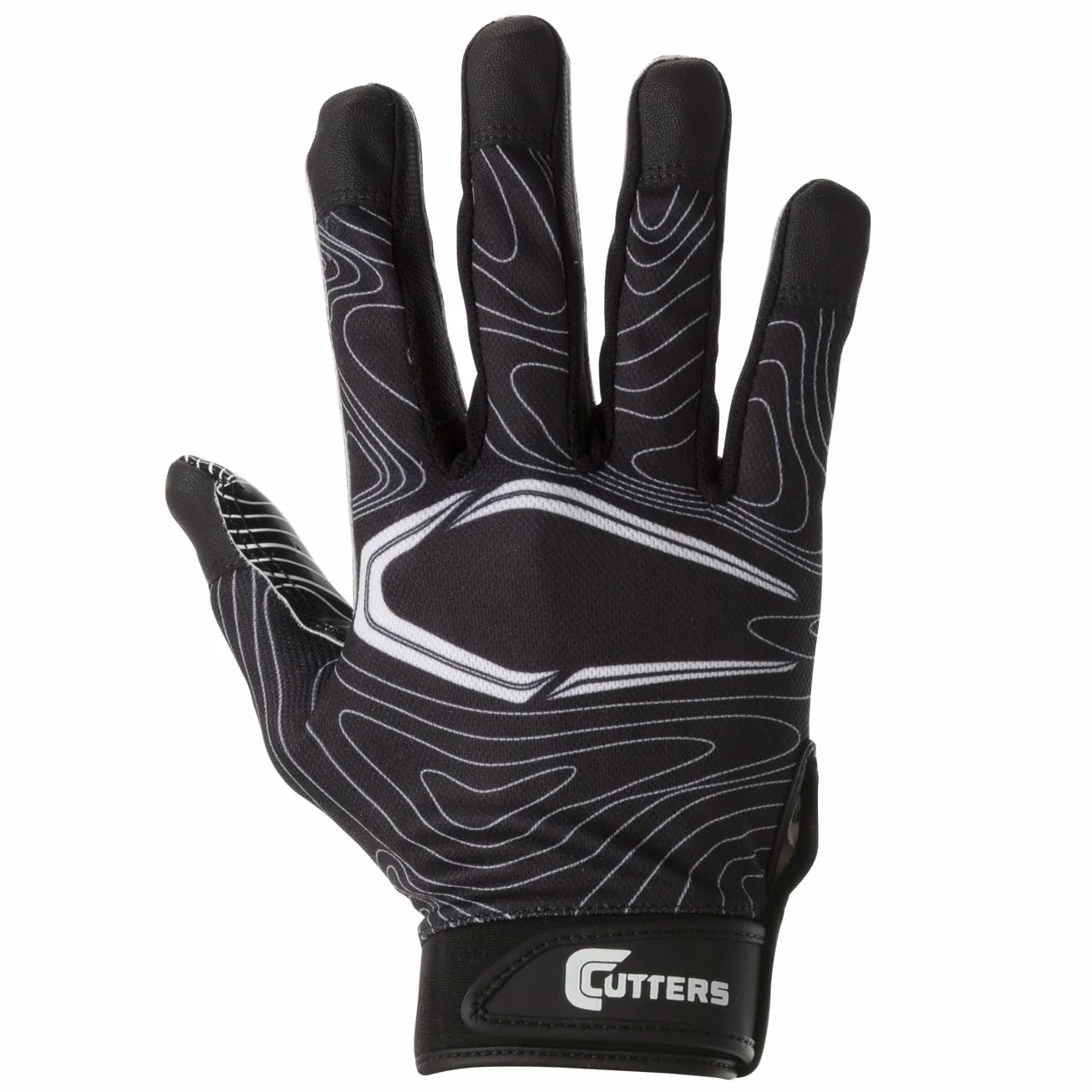 Cutters Odbiornik na dzień gry Glvs Blk Topo L/XL