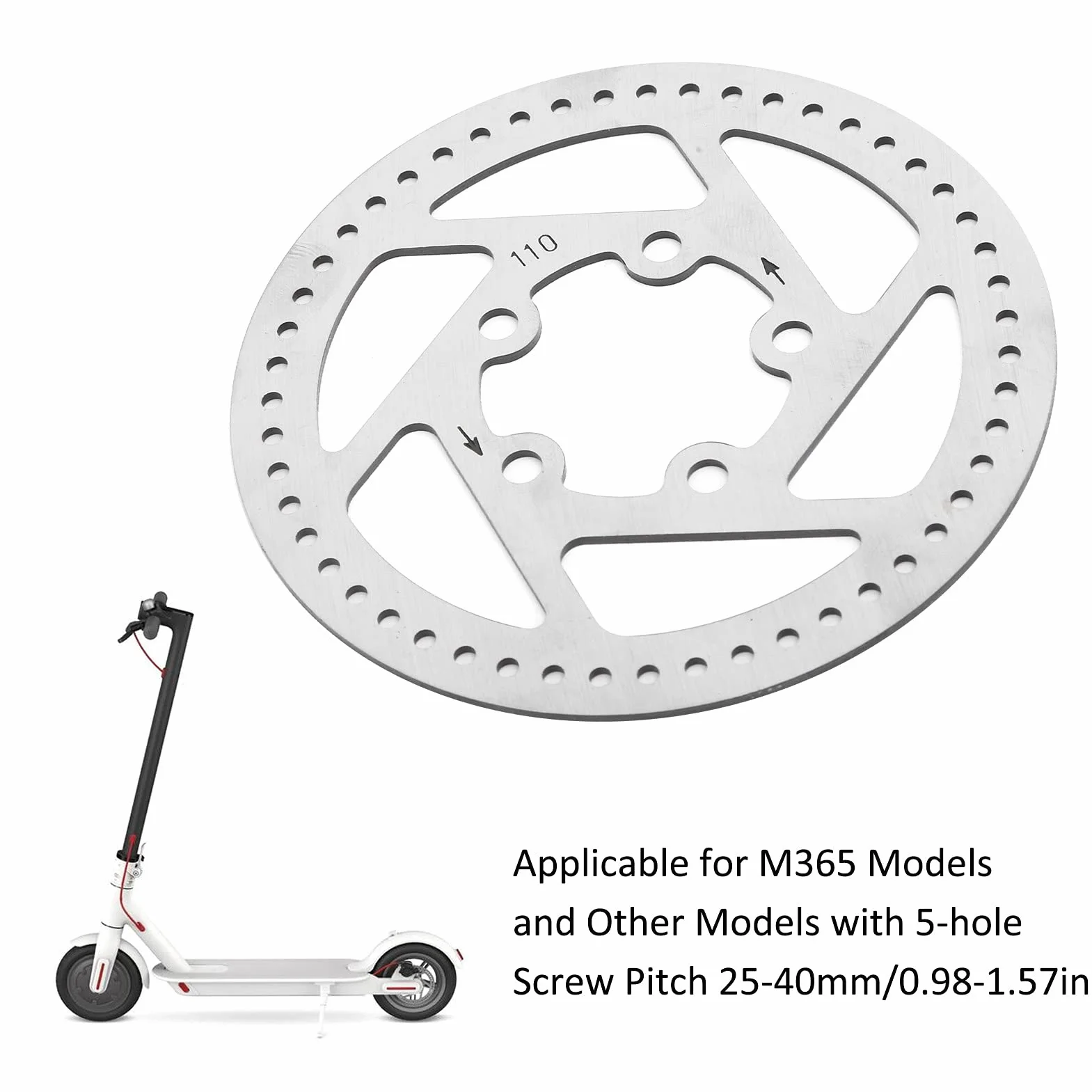 Tarcza Hamulcowa ze Stali Nierdzewnej 110mm 5 Otworów do Skuterów M365