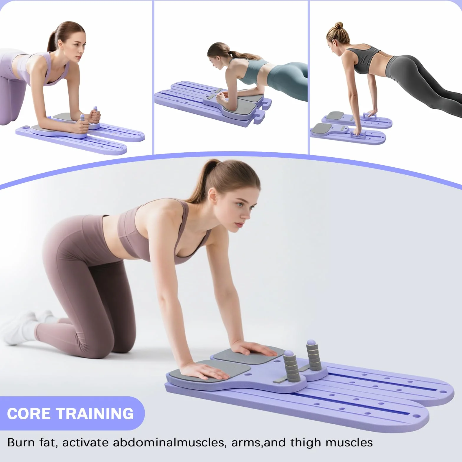 Składana deska do pilatesu 6 w 1, wielofunkcyjny reformer z maszyną narciarską, linką napinającą, drążkami push-up
