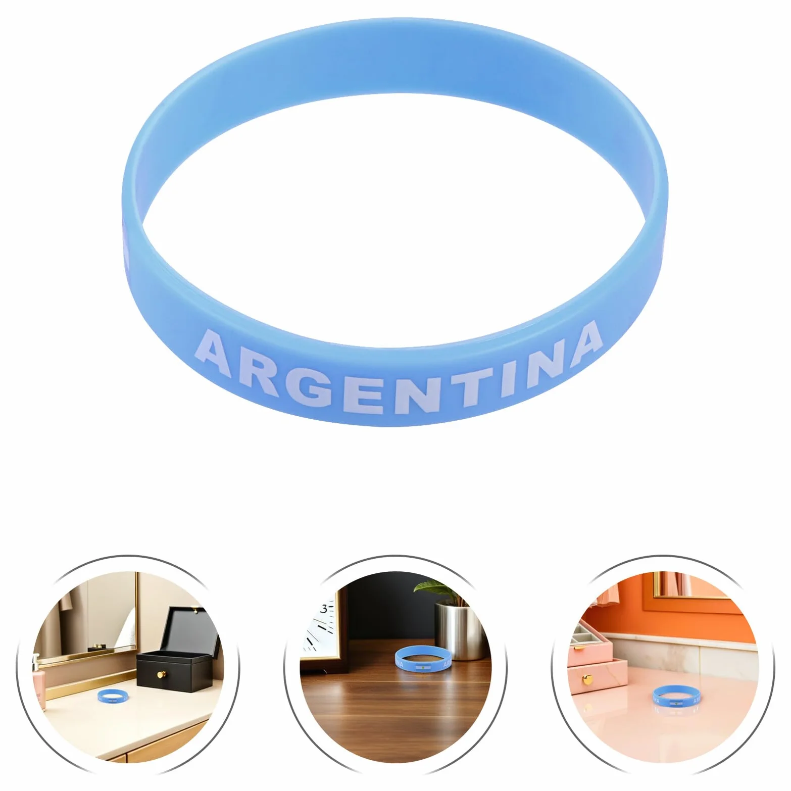 10 Szt. Sztuk Elastycznych Bransoletek Silikonowych z Flagą Argentyny Sportowe Bransoletki Kibica Piłkarskiego Turniej Akcesoria Mecze i Imprezy Sportowe