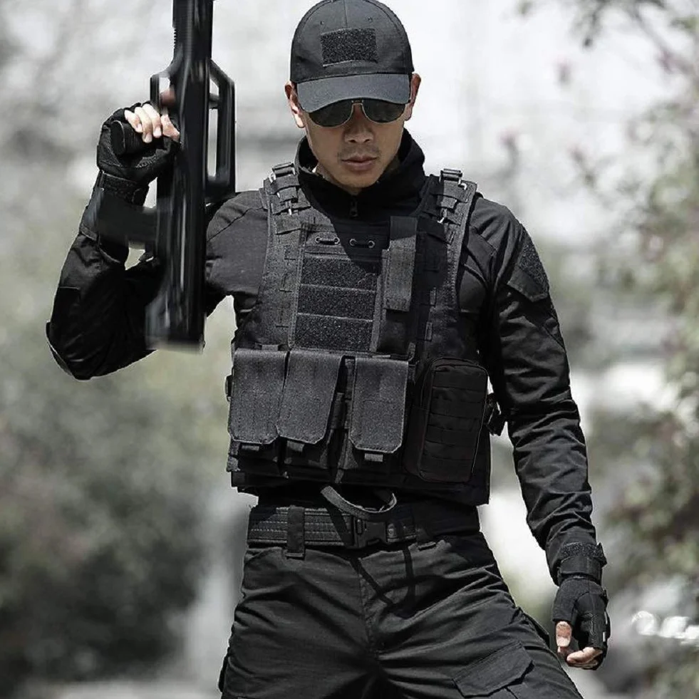 HYCOPROT Kamizelka taktyczna 1000D Oxford regulowana wojskowa Airsoft