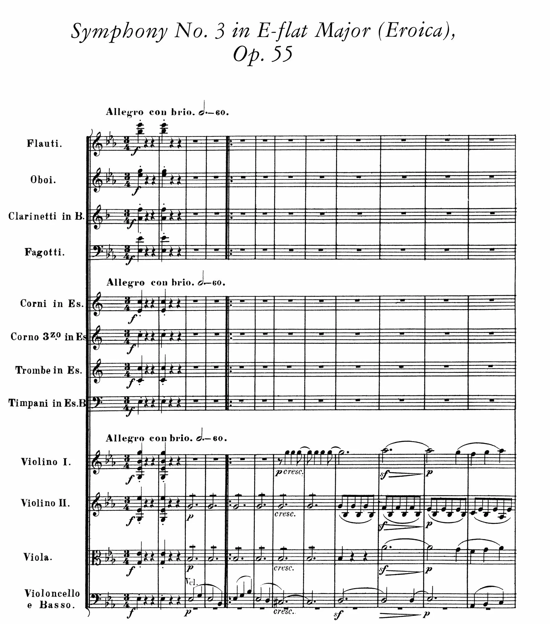 Ludwig van beethoven : symphonies nos. 1, 2, 3 and 4 - orchestre - partition