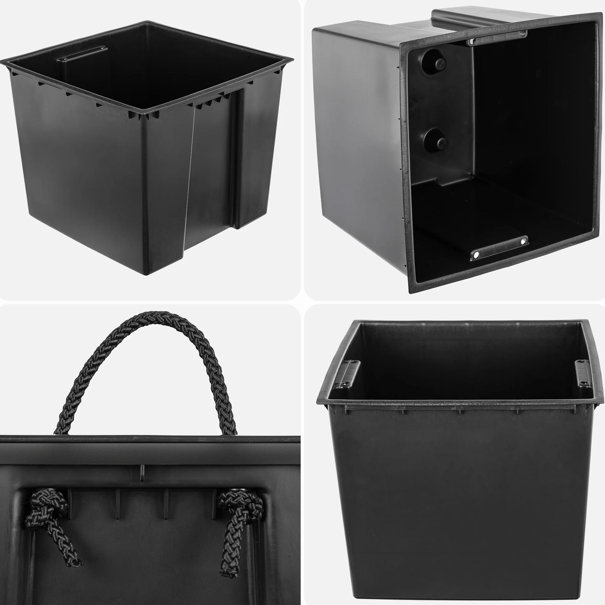 KADAX Wkładka 35 cm do doniczek, czarna wkładka z tworzywa sztucznego, wkładka z tworzywa sztucznego z uchwytami do przenoszenia doniczek, prostokątna, doniczka wewnętrzna (34,5 x 28 cm)