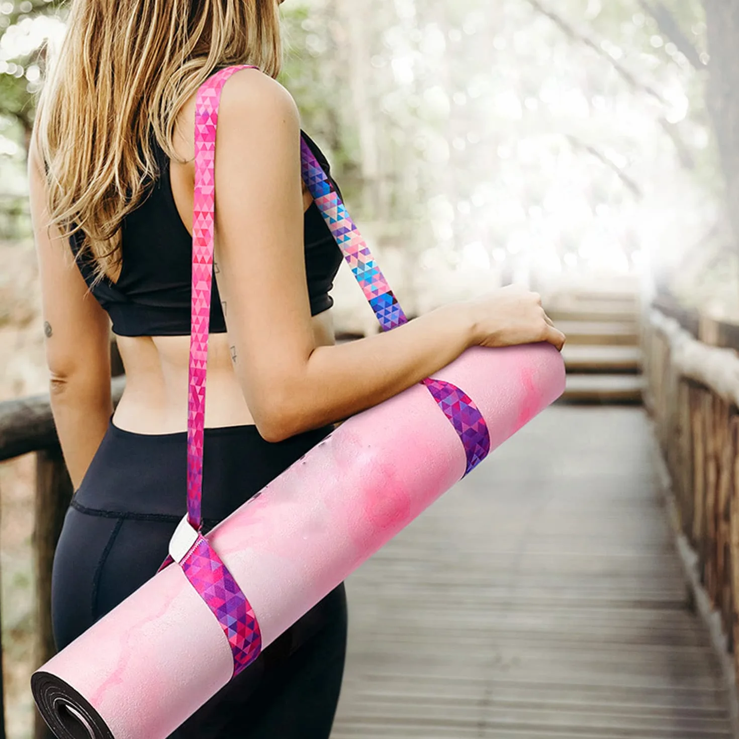 Regulowany Nylonowy Pasek do Maty Jogi, Mocny Uchwyt Studyjny do Jogi, Pilatesu lub Ćwiczeń