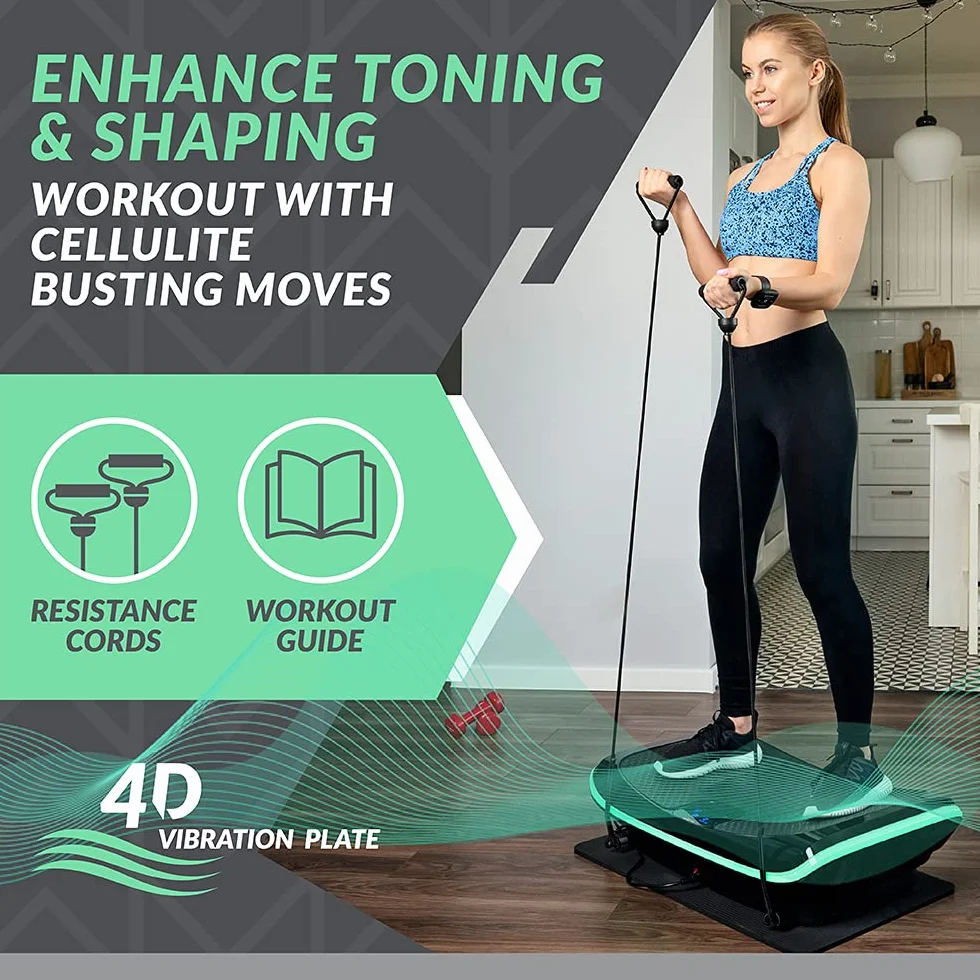 Potrójna platforma wibracyjna i oscylacyjna Bluefin Fitness 4D | Idealna do fitnessu i kulturystyki, masażer antycellulitowy, szybka utrata wagi