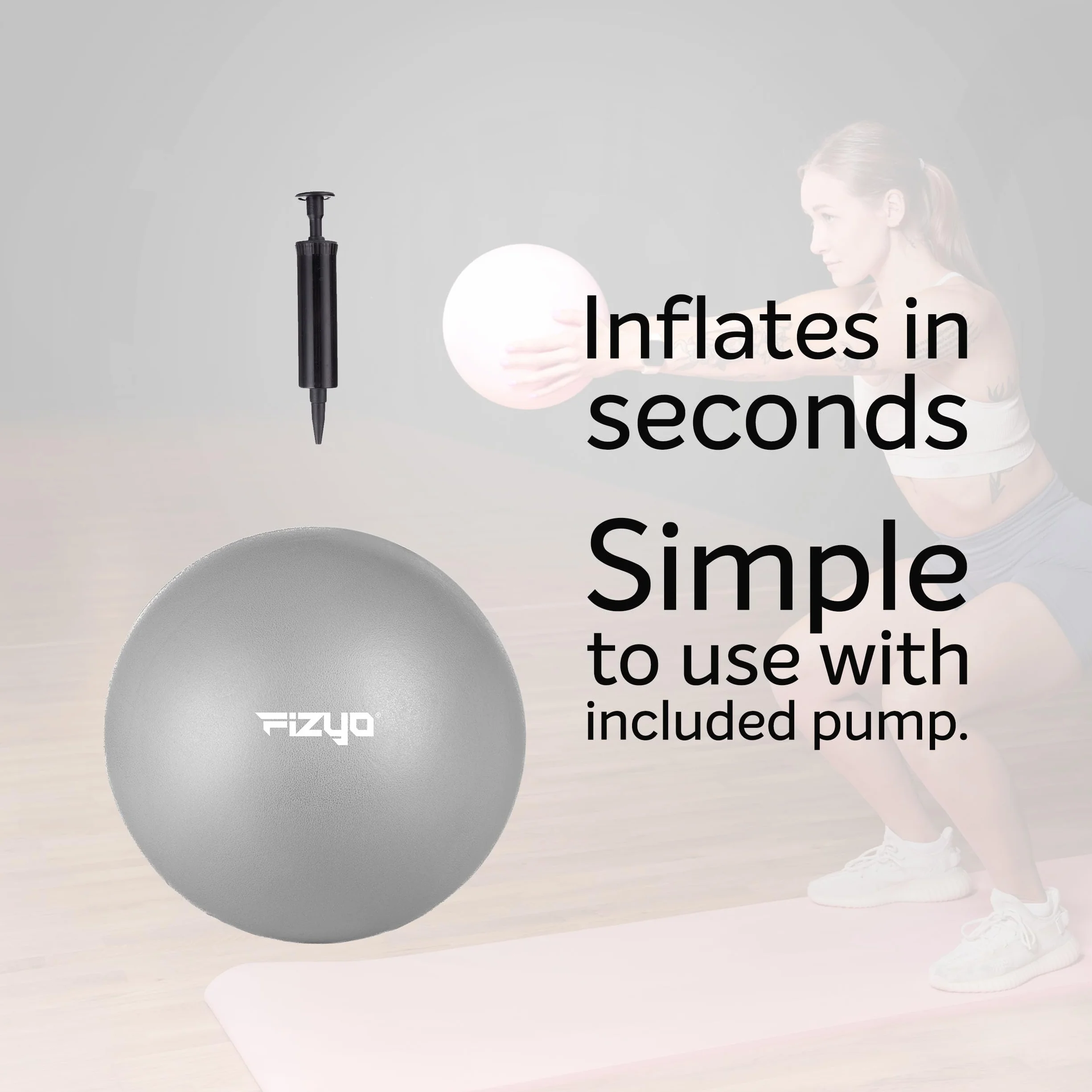 Fizyo Mini piłka do pilates 22 cm z pompką i słomką do jogi i treningu równowagi