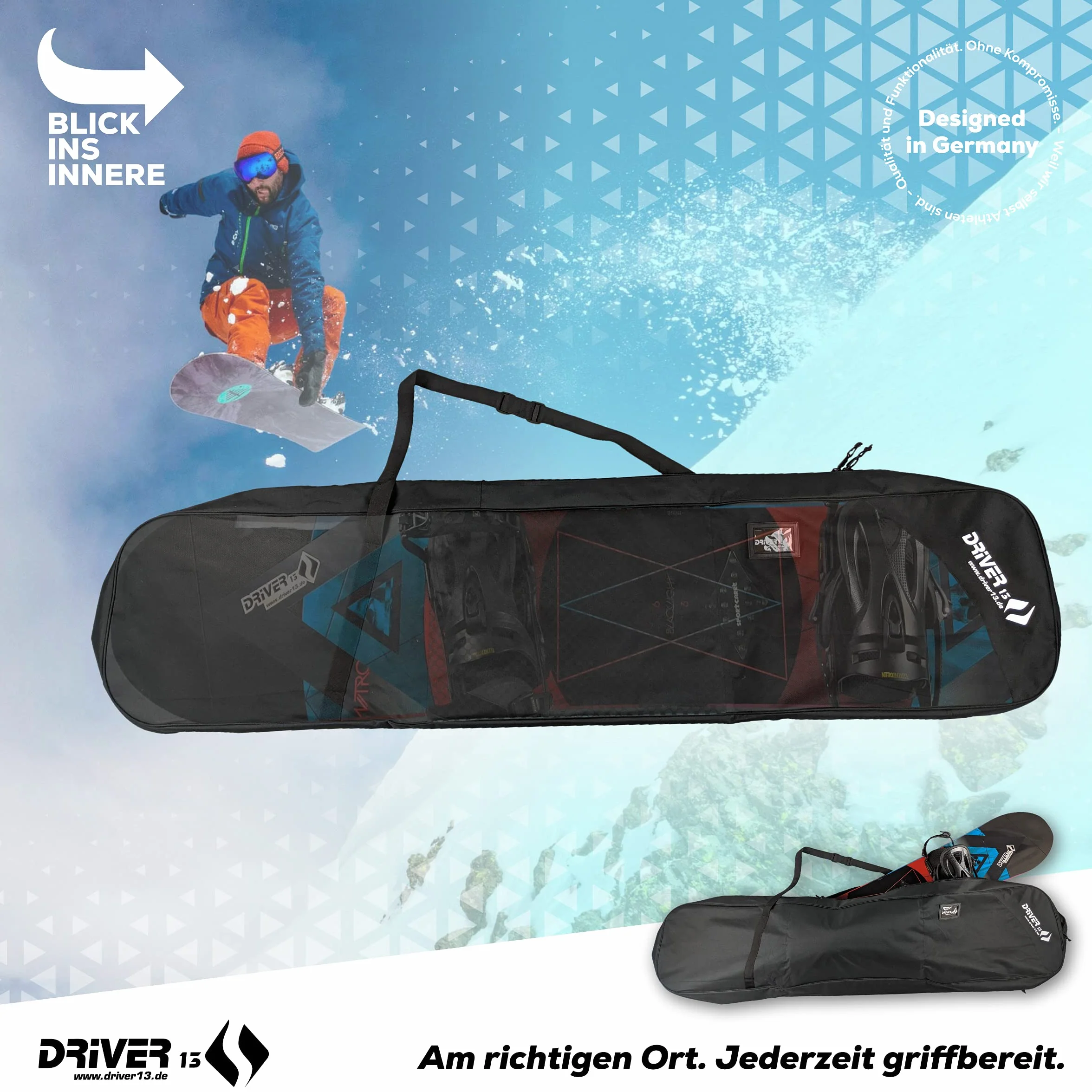 Driver13 ® Torba snowboardowa czarna Boardbag snowboardbag Black
